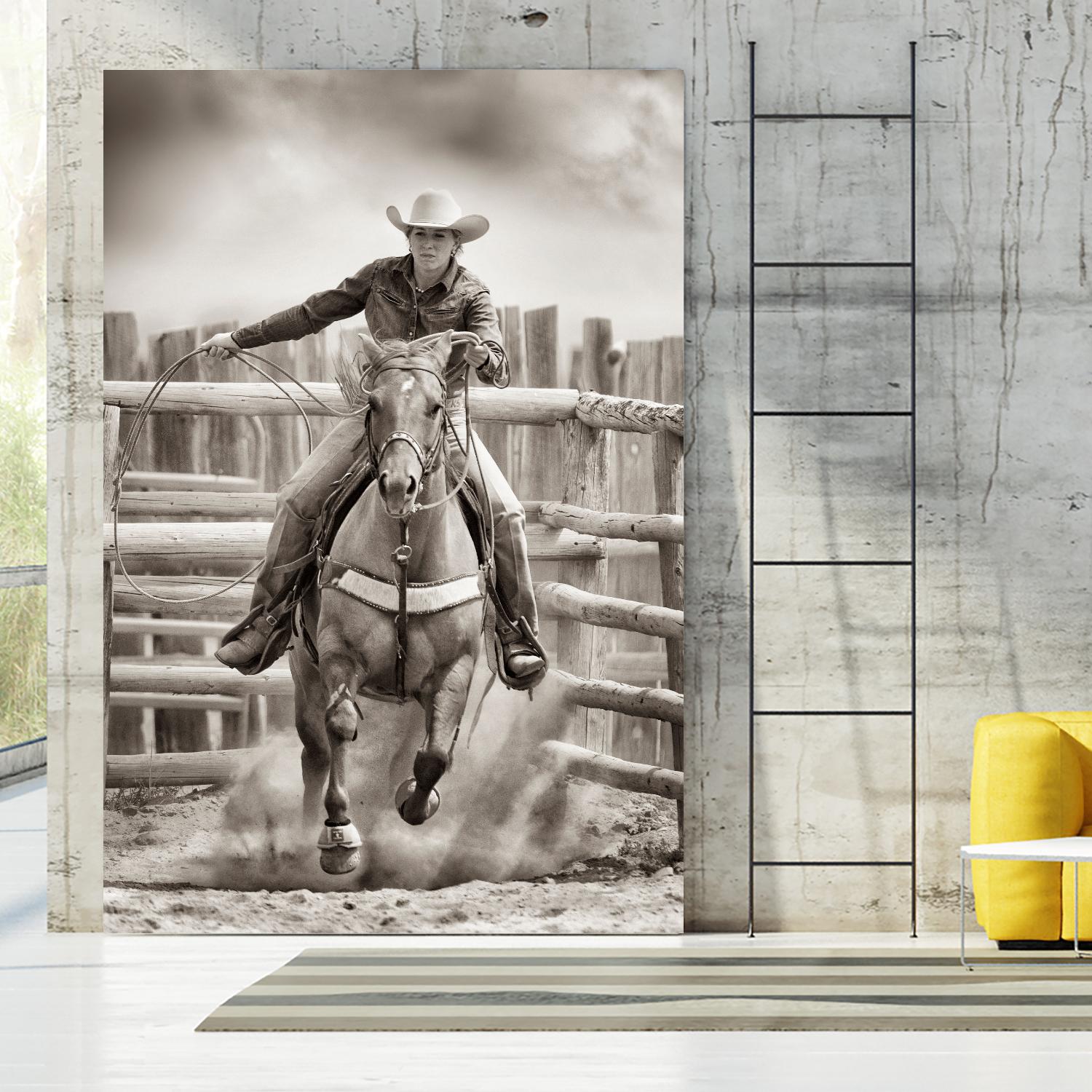 Ride ‘Em Cowgirl by Lisa Dearing on GIANT ART - multicolor photography; animals; figurative