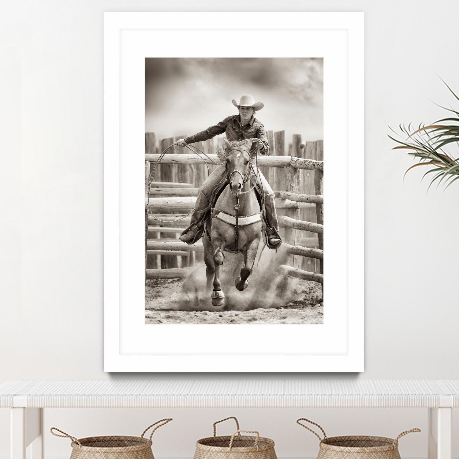 Ride ‘Em Cowgirl by Lisa Dearing on GIANT ART - multicolor photography; animals; figurative