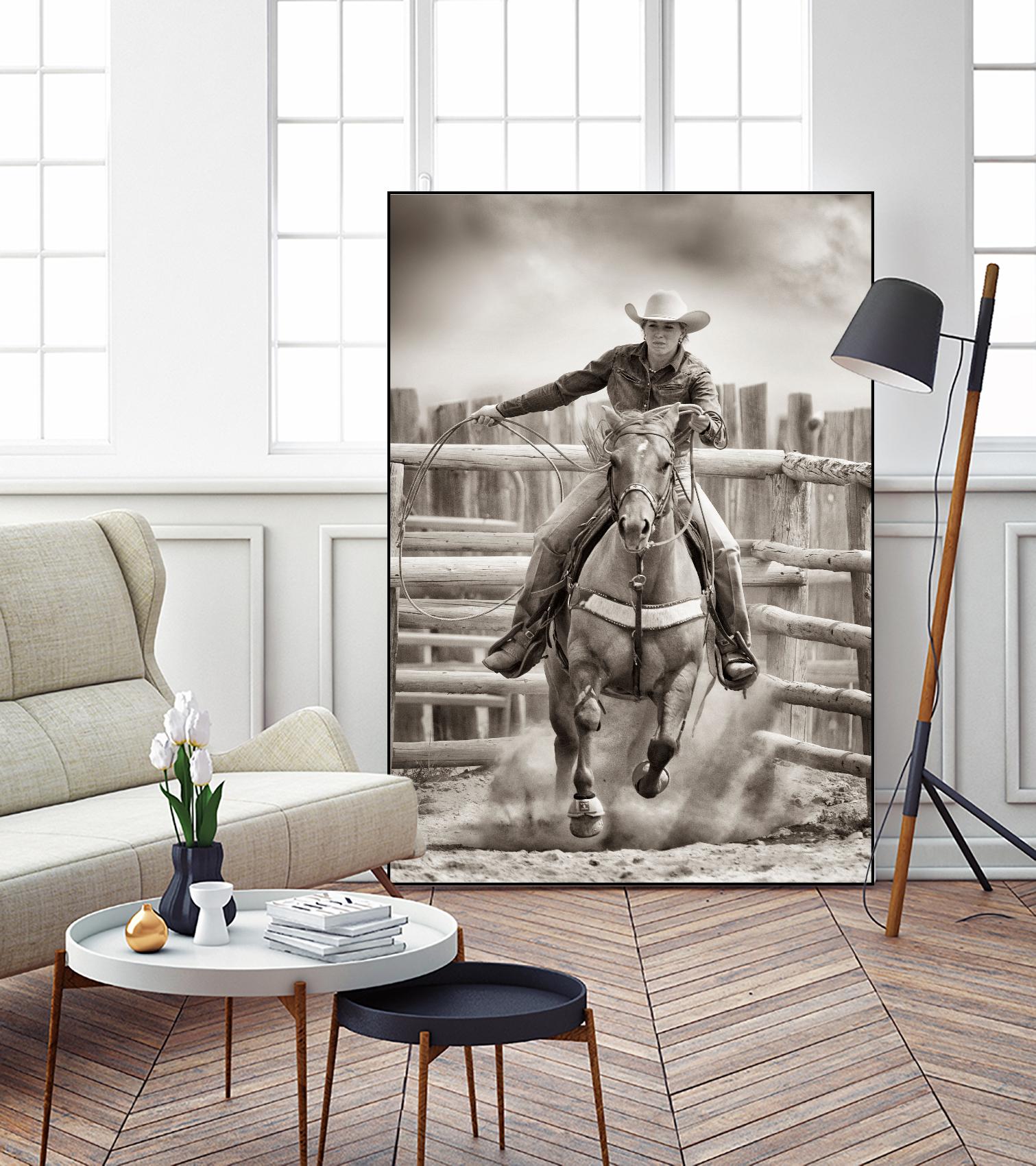 Ride ‘Em Cowgirl by Lisa Dearing on GIANT ART - multicolor photography; animals; figurative