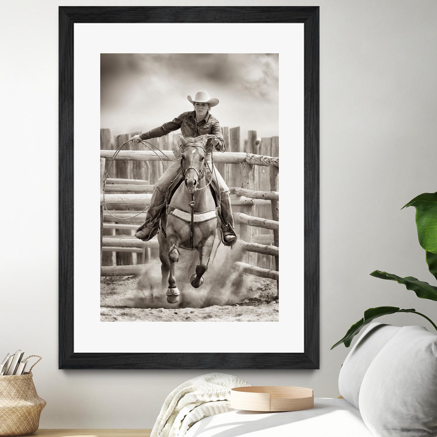 Ride ‘Em Cowgirl by Lisa Dearing on GIANT ART - multicolor photography; animals; figurative