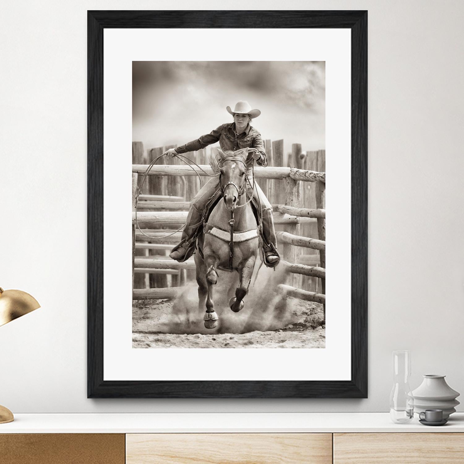 Ride ‘Em Cowgirl by Lisa Dearing on GIANT ART - multicolor photography; animals; figurative