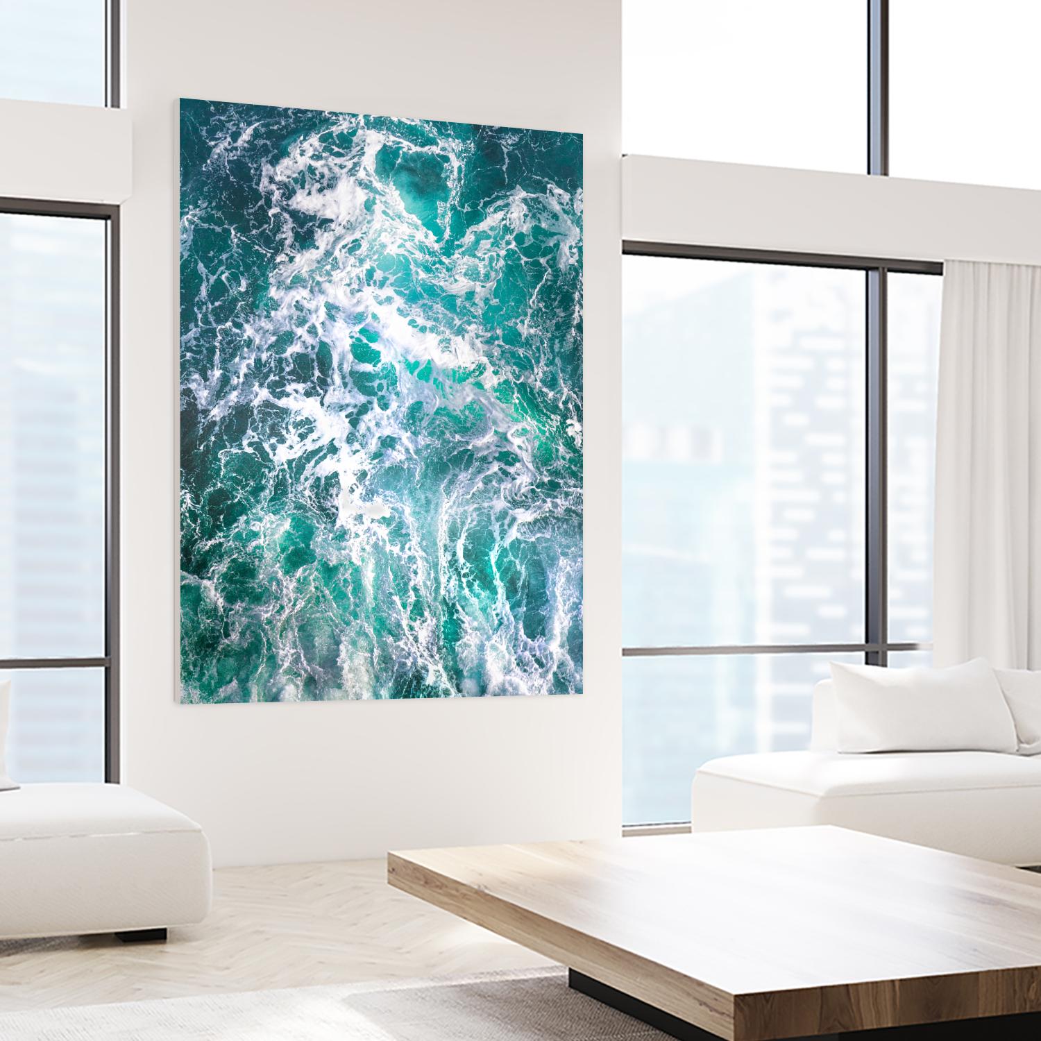 Teal Embrace by Lynne Douglas on GIANT ART - blue coastal, landscapes, photography, ocean, waves