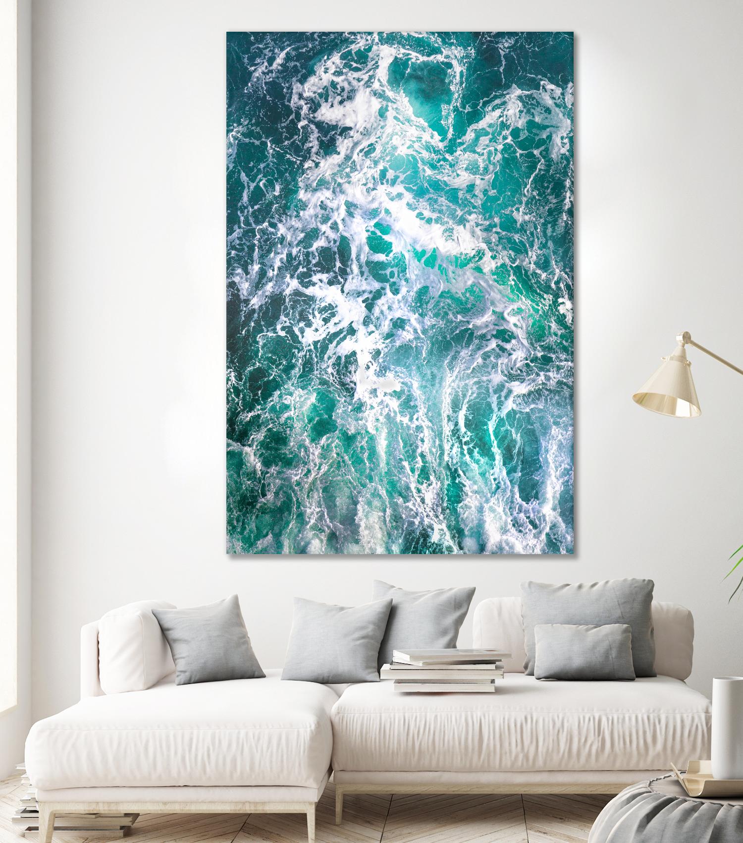 Teal Embrace by Lynne Douglas on GIANT ART - blue coastal, landscapes, photography, ocean, waves