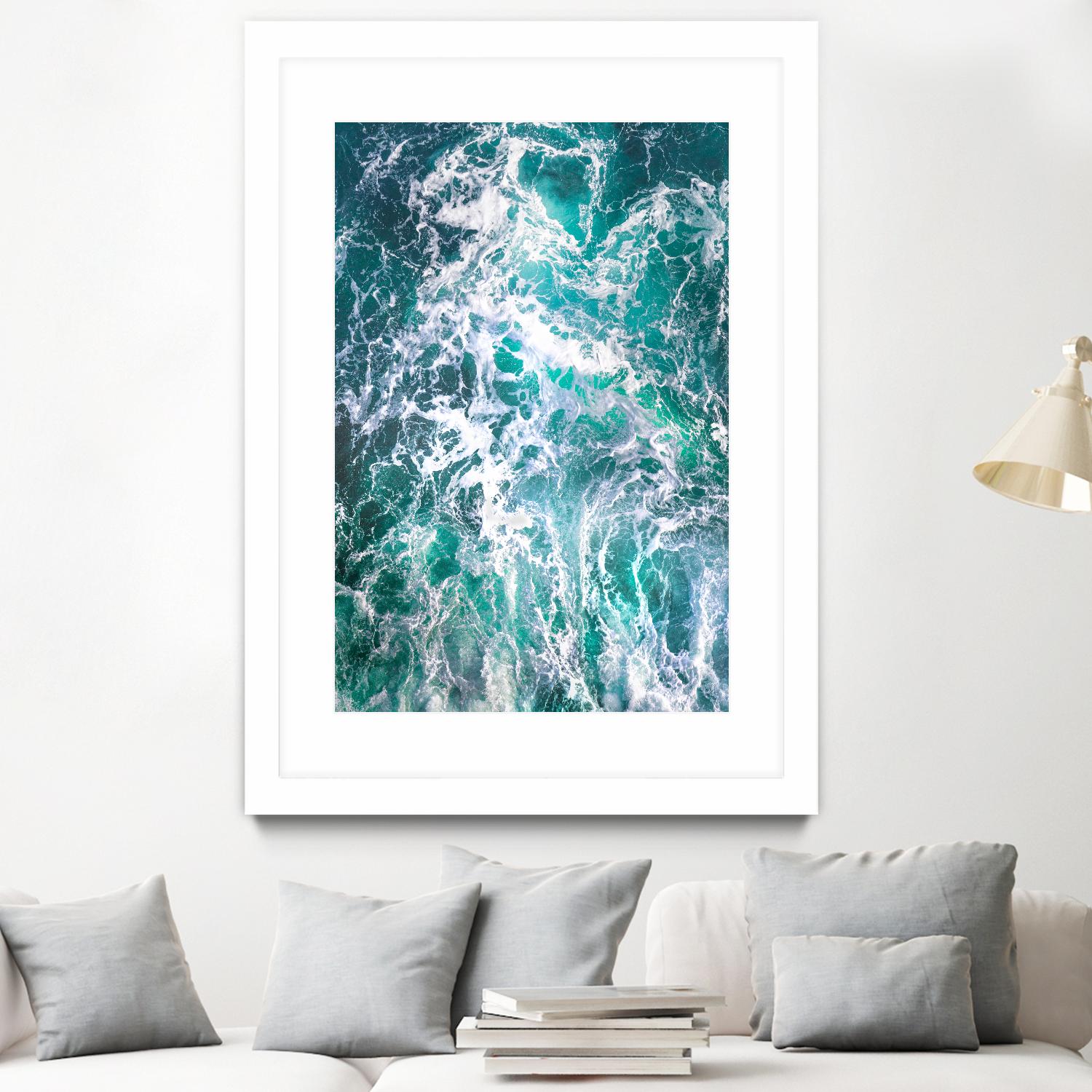 Teal Embrace by Lynne Douglas on GIANT ART - blue coastal, landscapes, photography, ocean, waves