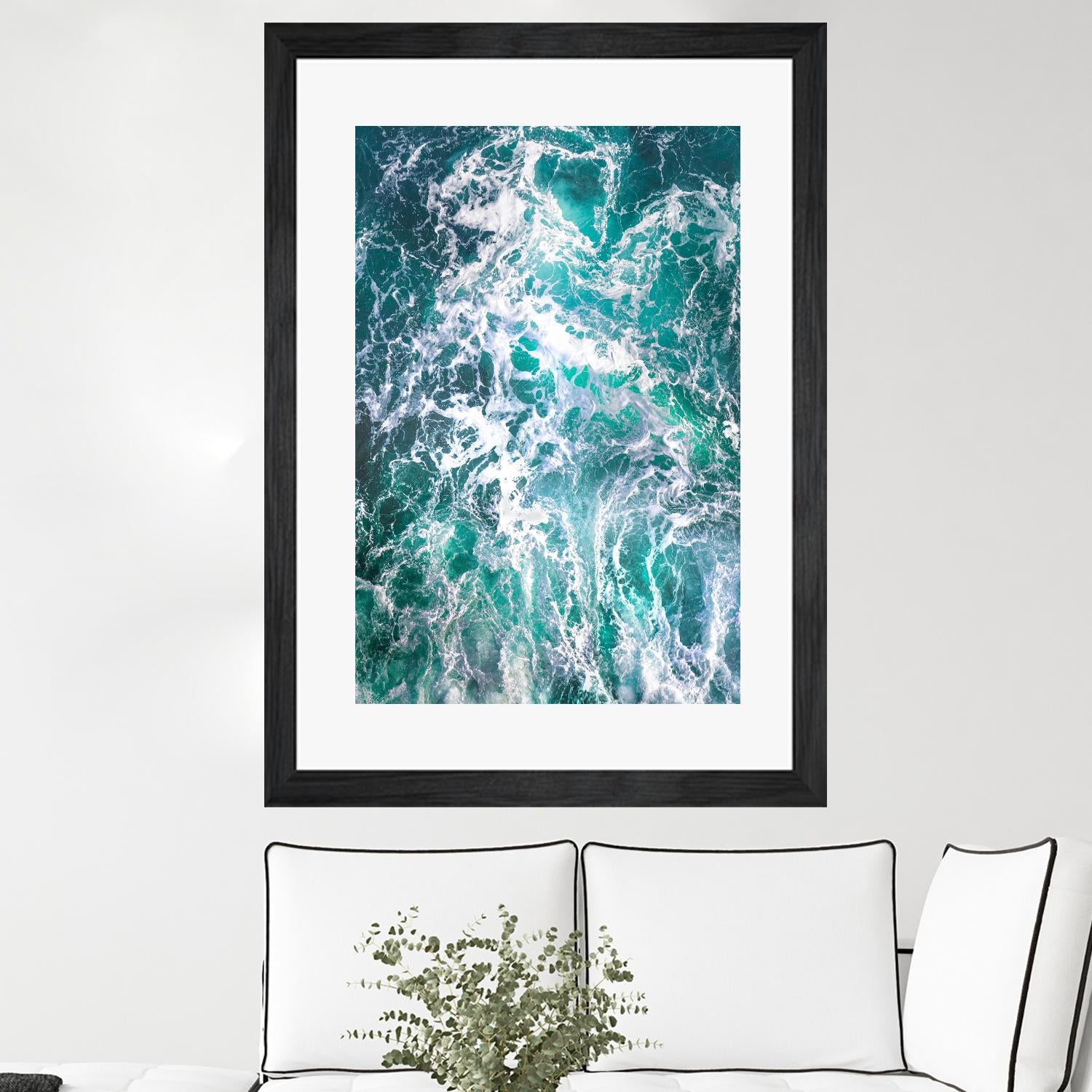 Teal Embrace by Lynne Douglas on GIANT ART - blue coastal, landscapes, photography, ocean, waves