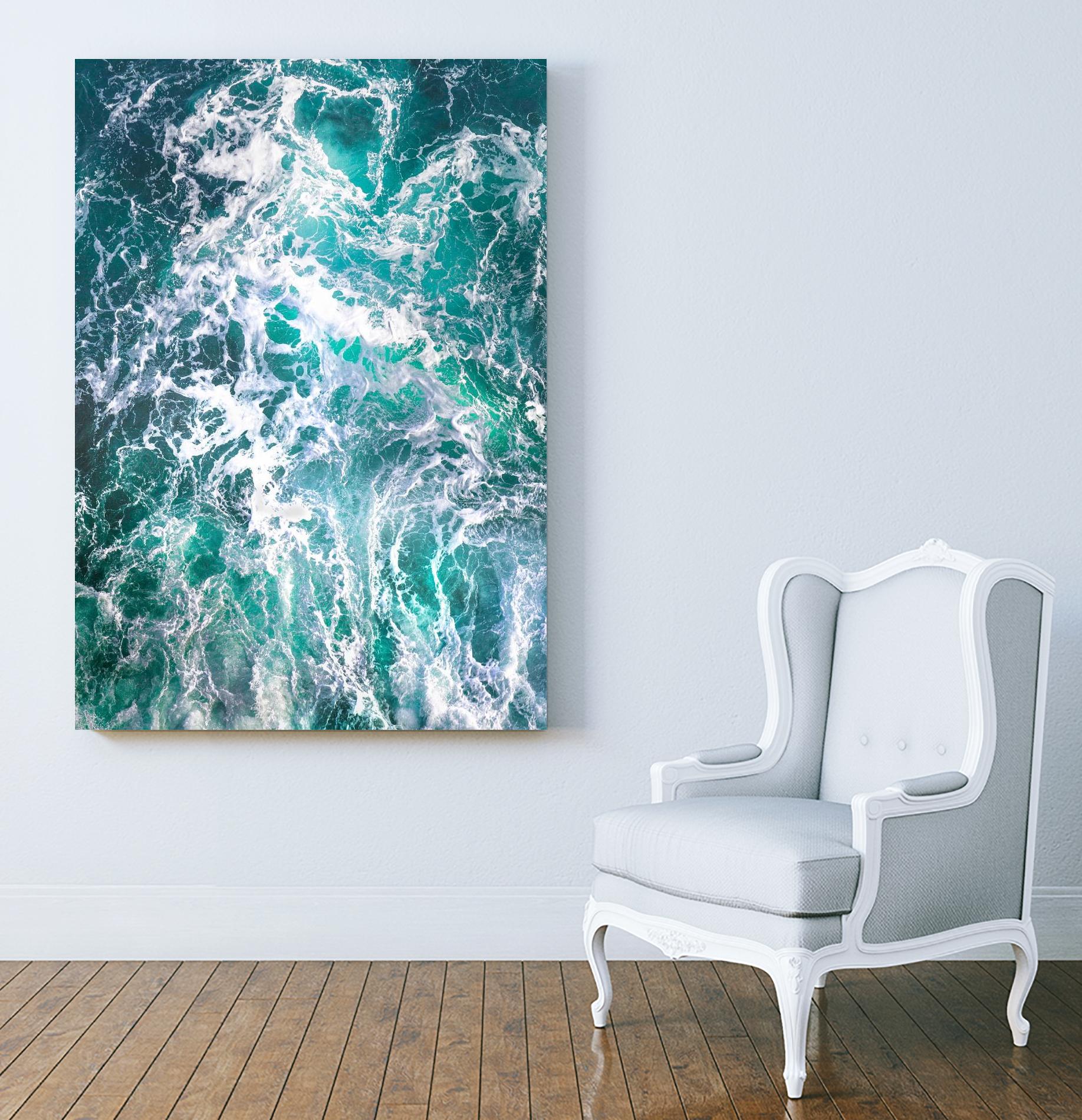 Teal Embrace by Lynne Douglas on GIANT ART - blue coastal, landscapes, photography, ocean, waves