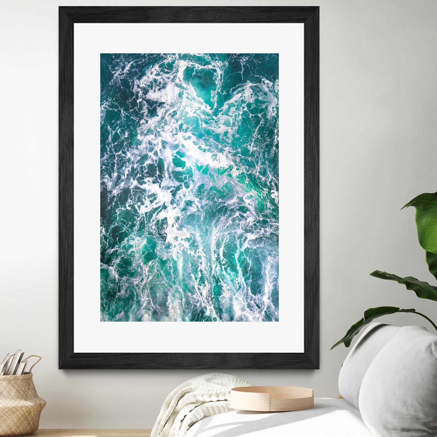 Teal Embrace by Lynne Douglas on GIANT ART - blue coastal, landscapes, photography, ocean, waves