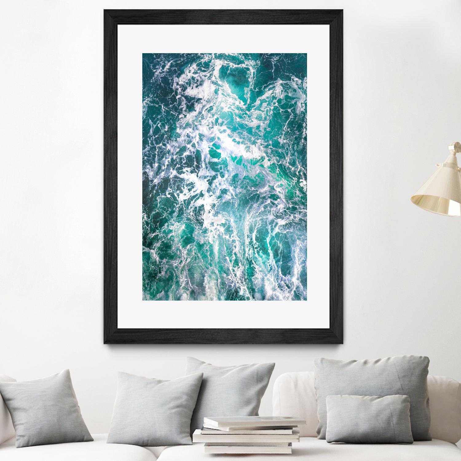 Teal Embrace by Lynne Douglas on GIANT ART - blue coastal, landscapes, photography, ocean, waves