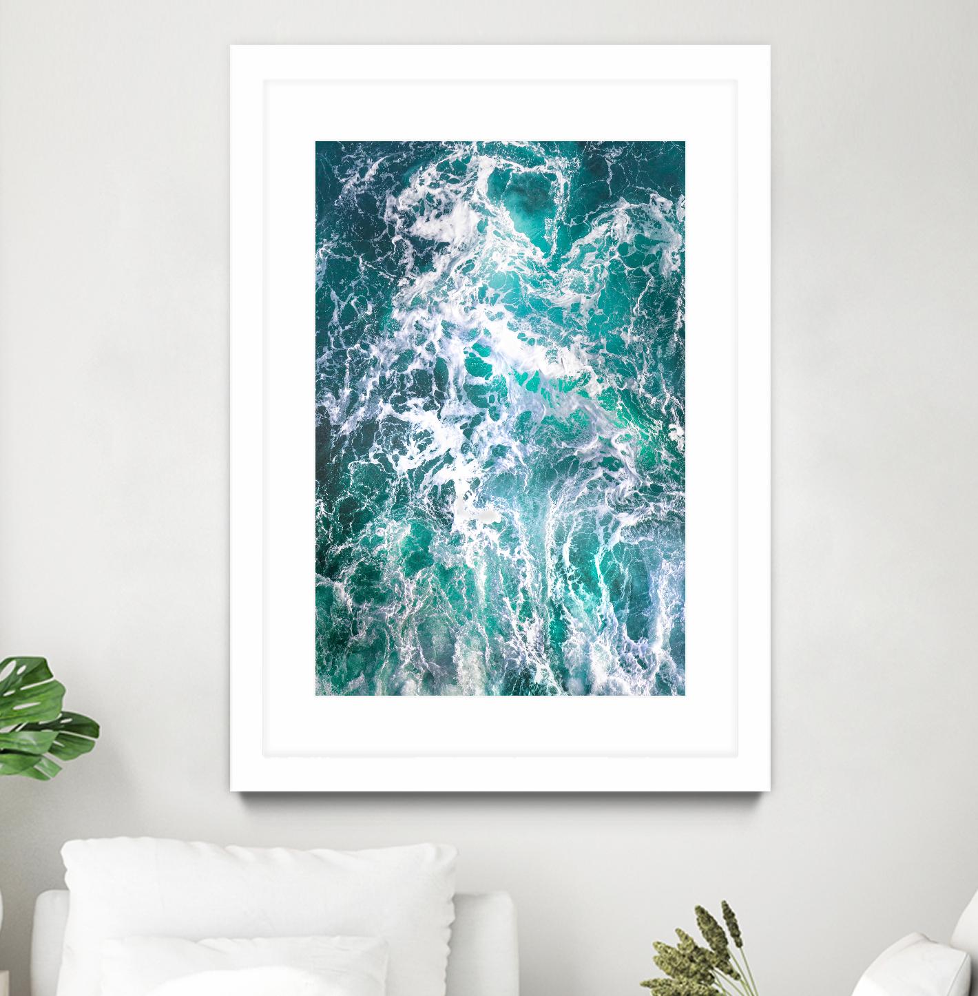 Teal Embrace by Lynne Douglas on GIANT ART - blue coastal, landscapes, photography, ocean, waves