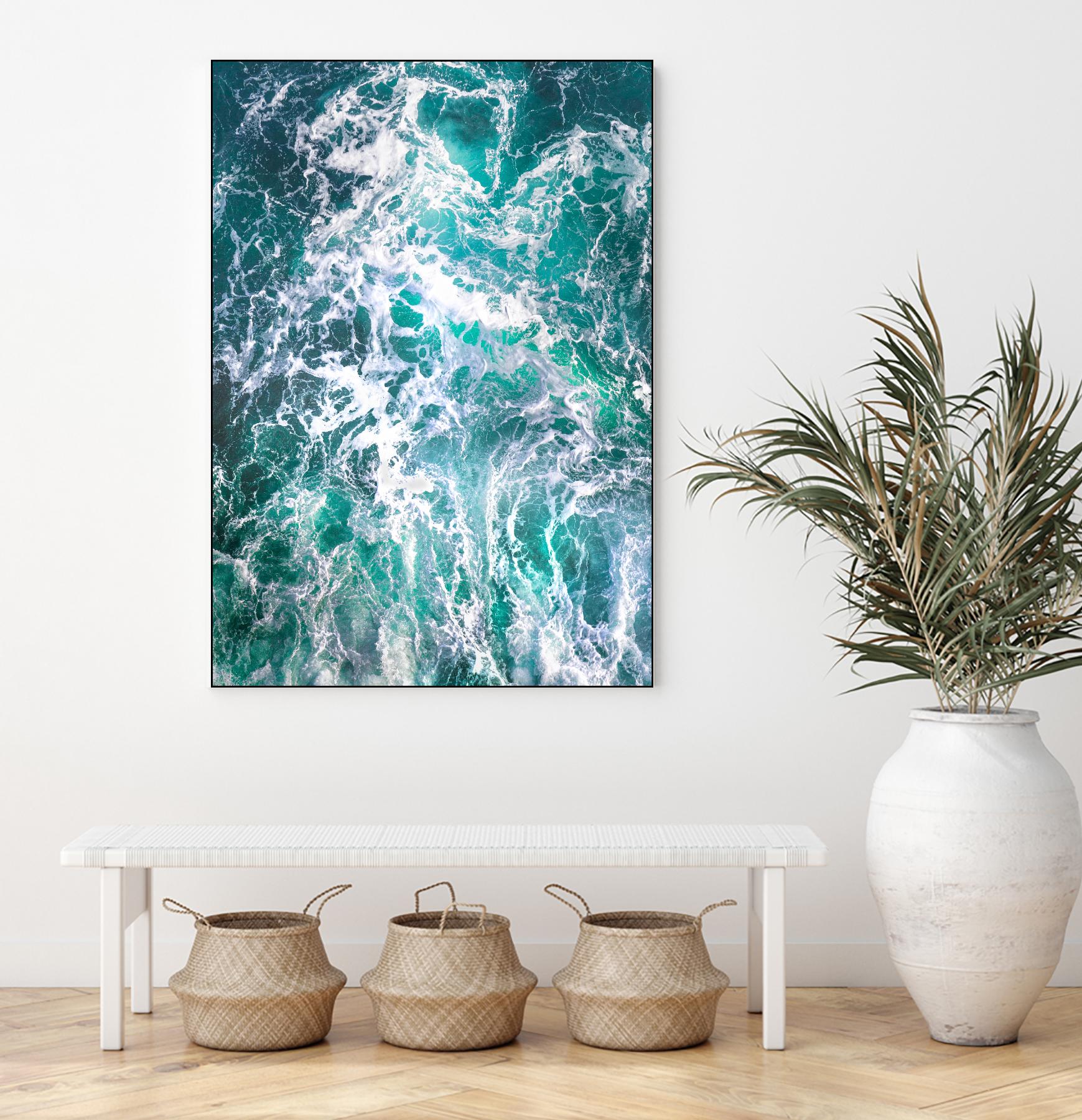 Teal Embrace by Lynne Douglas on GIANT ART - blue coastal, landscapes, photography, ocean, waves