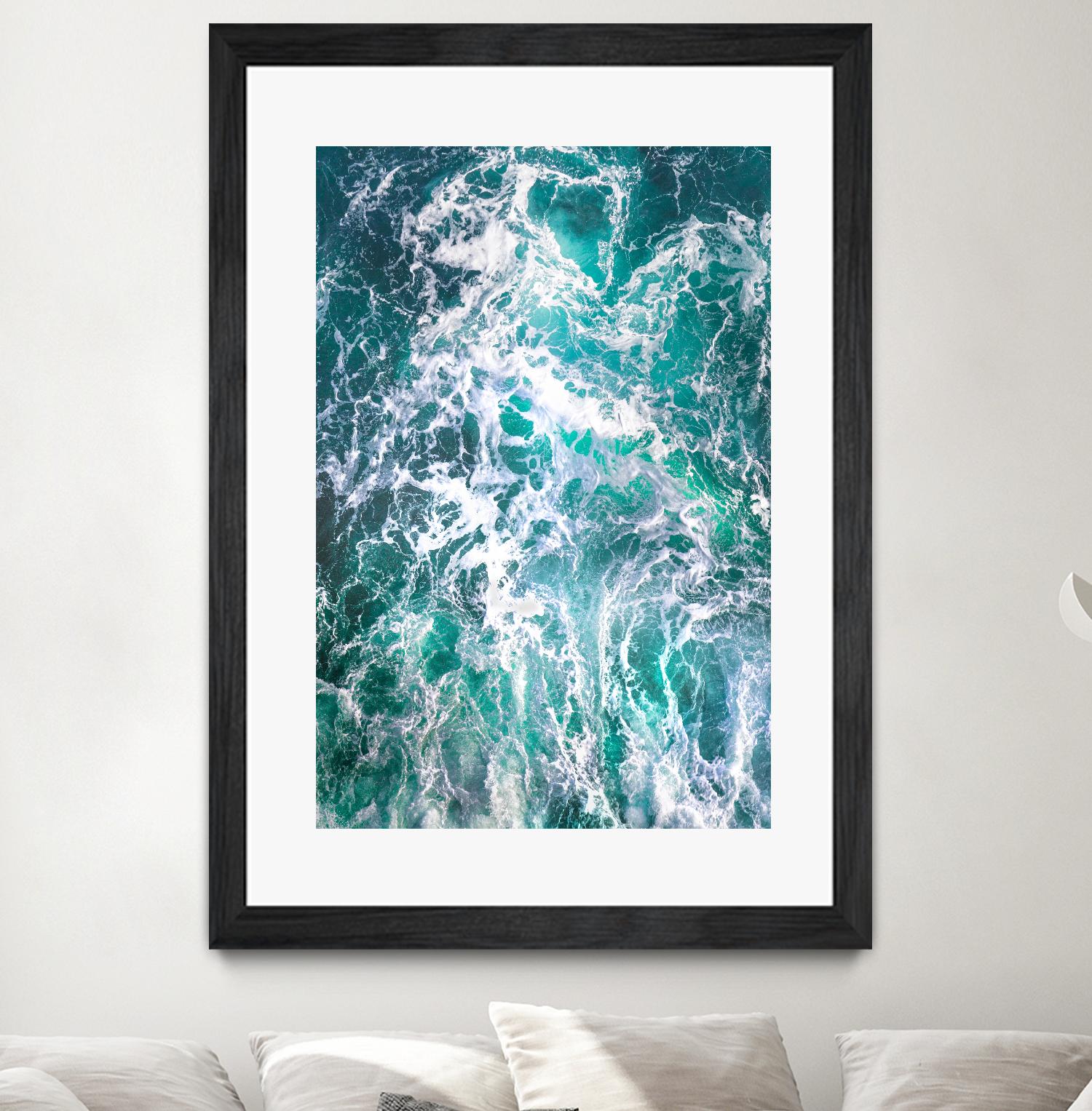 Teal Embrace by Lynne Douglas on GIANT ART - blue coastal, landscapes, photography, ocean, waves