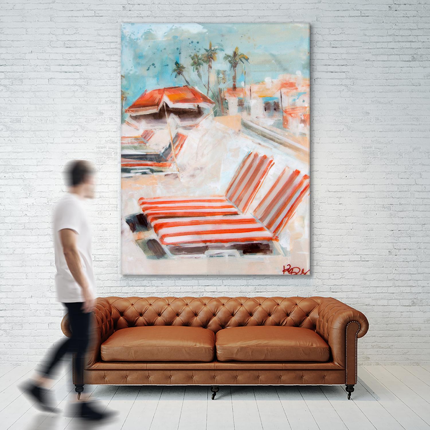 The Lounge by Kym De Los Reyes on GIANT ART - multi coastal, contemporary, landscapes, beaches, palm trees, tropical