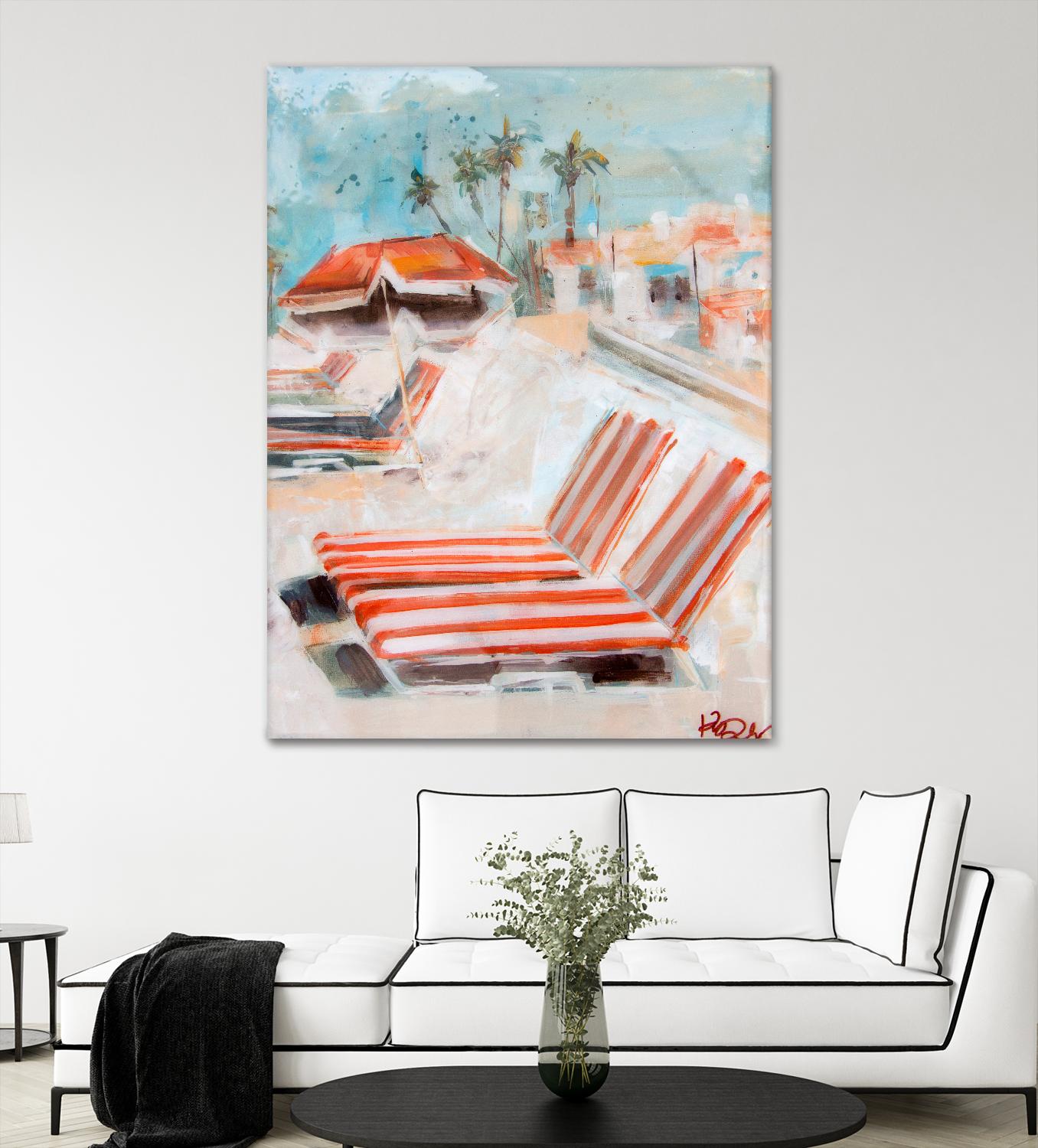 The Lounge by Kym De Los Reyes on GIANT ART - multi coastal, contemporary, landscapes, beaches, palm trees, tropical