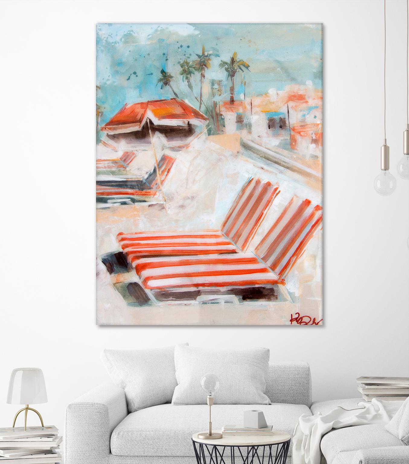 The Lounge by Kym De Los Reyes on GIANT ART - multi coastal, contemporary, landscapes, beaches, palm trees, tropical