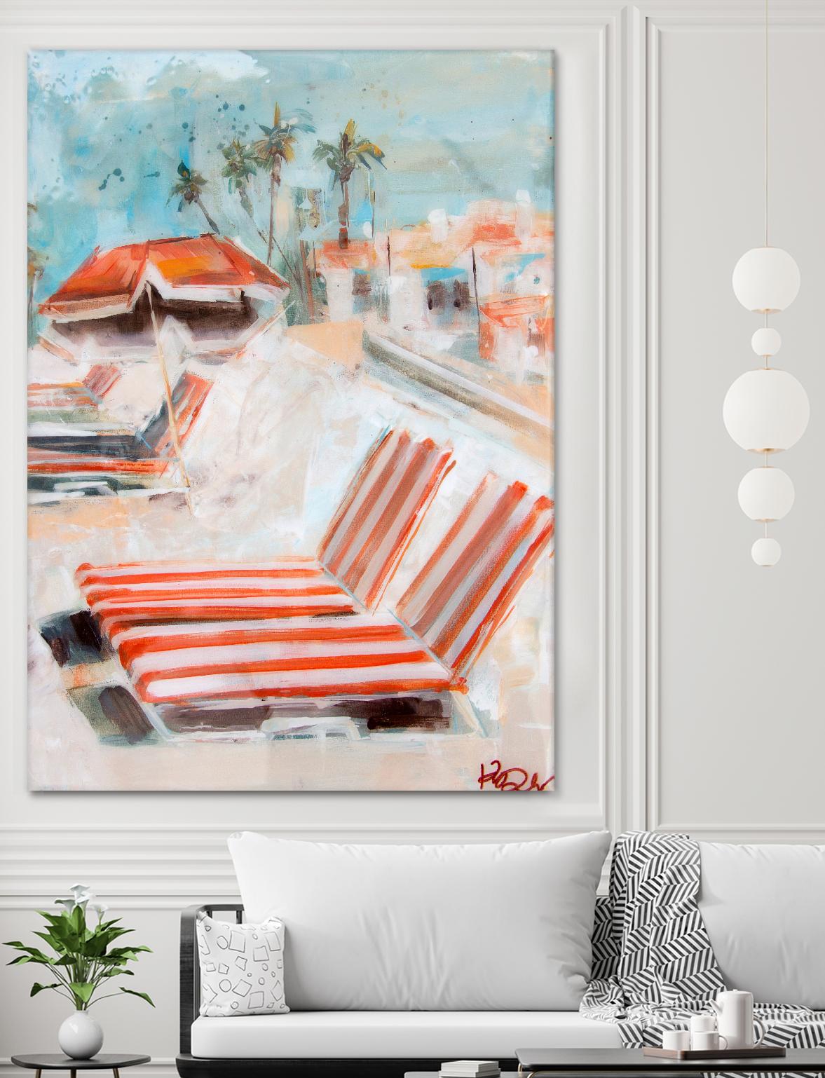 The Lounge by Kym De Los Reyes on GIANT ART - multi coastal, contemporary, landscapes, beaches, palm trees, tropical