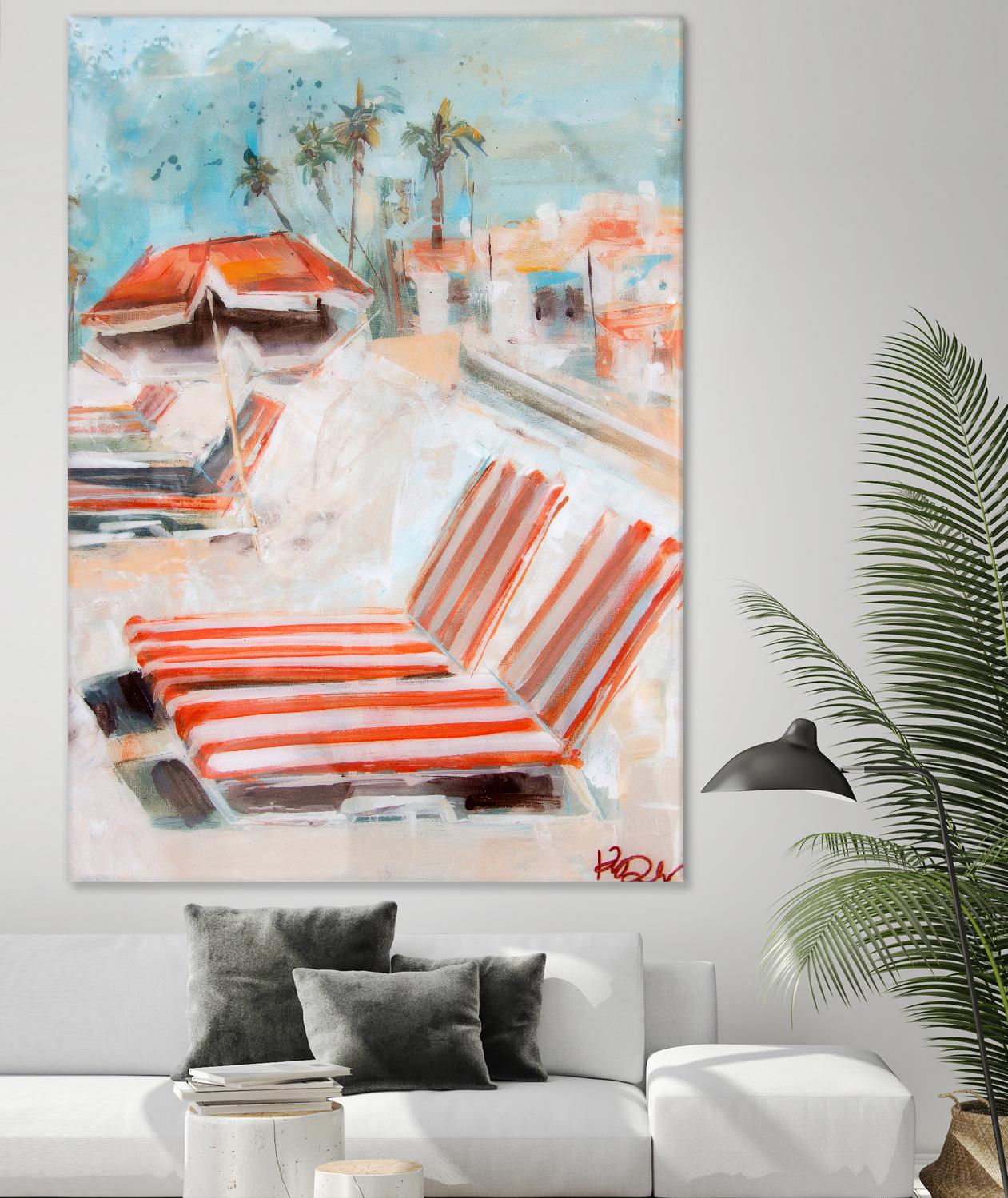 The Lounge by Kym De Los Reyes on GIANT ART - multi coastal, contemporary, landscapes, beaches, palm trees, tropical