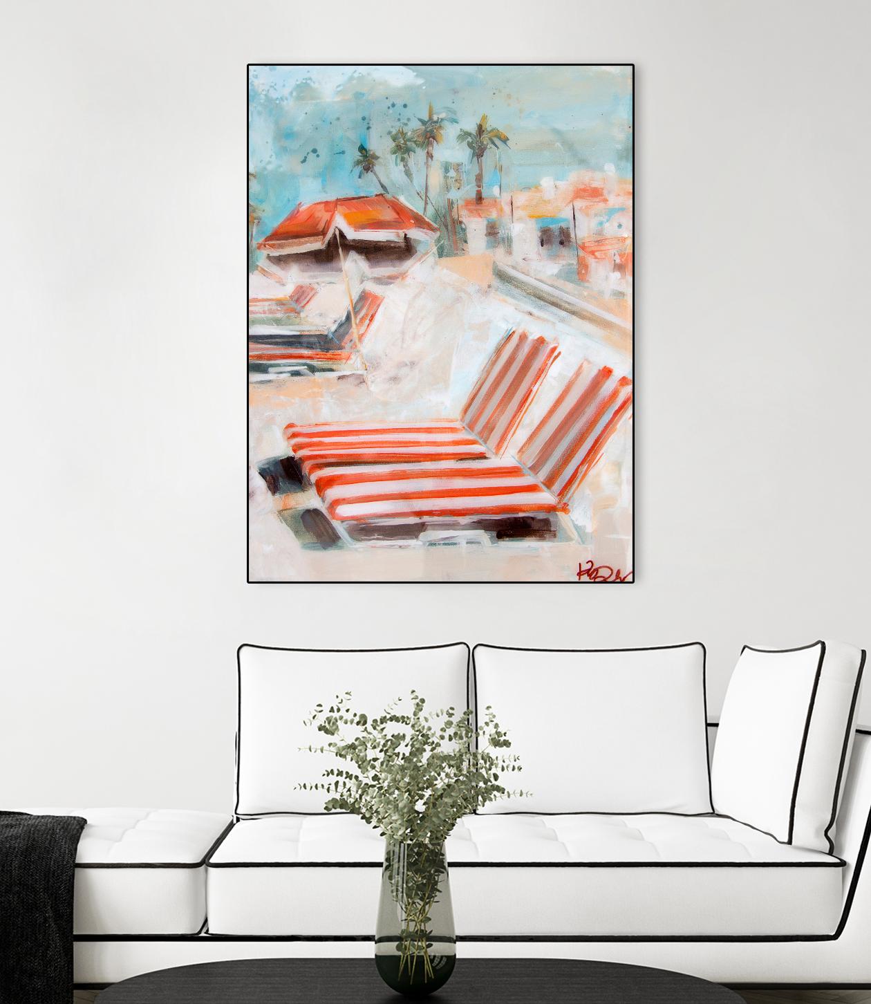 The Lounge by Kym De Los Reyes on GIANT ART - multi coastal, contemporary, landscapes, beaches, palm trees, tropical