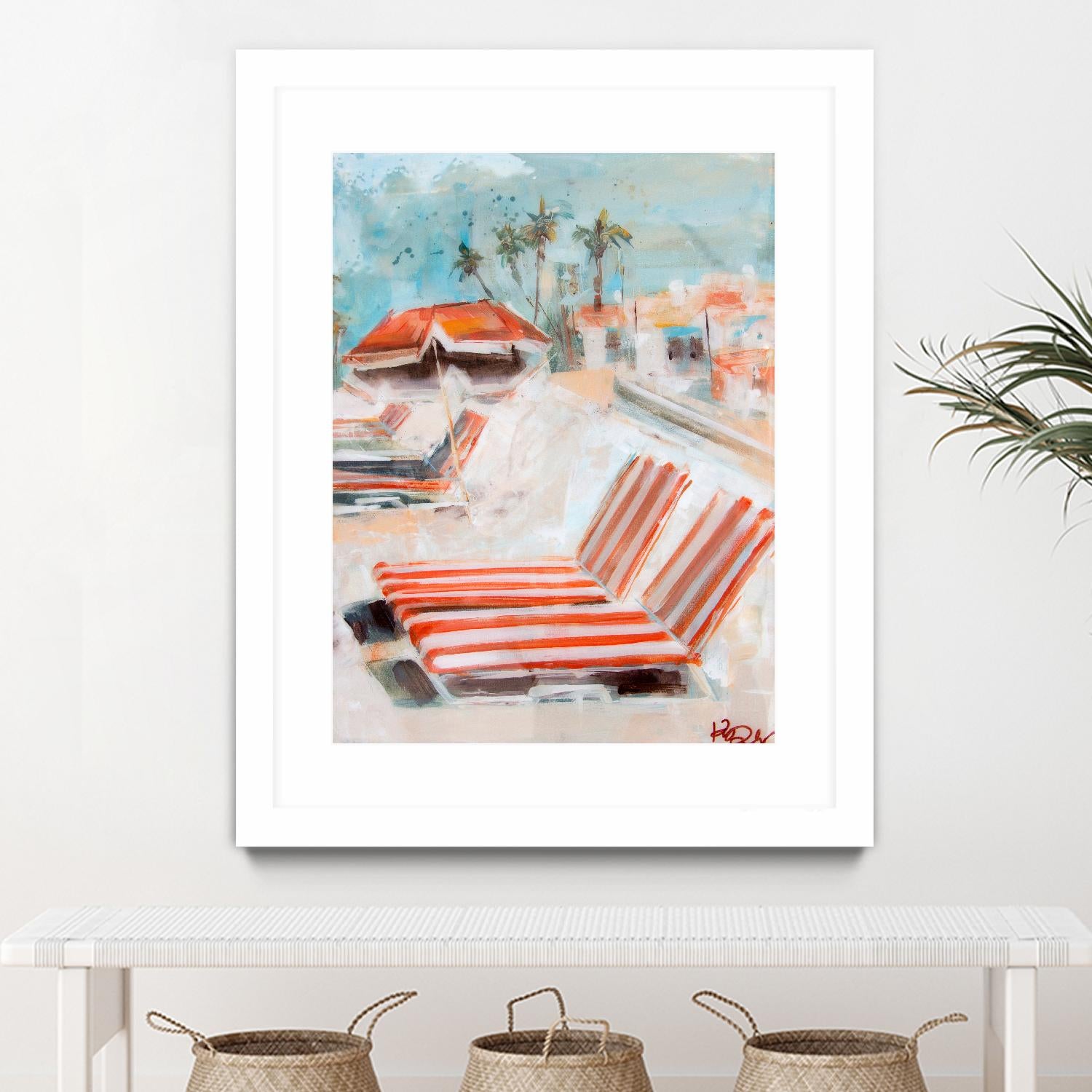 The Lounge by Kym De Los Reyes on GIANT ART - multi coastal, contemporary, landscapes, beaches, palm trees, tropical