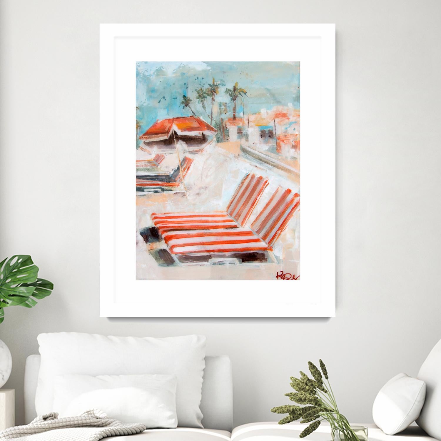 The Lounge by Kym De Los Reyes on GIANT ART - multi coastal, contemporary, landscapes, beaches, palm trees, tropical