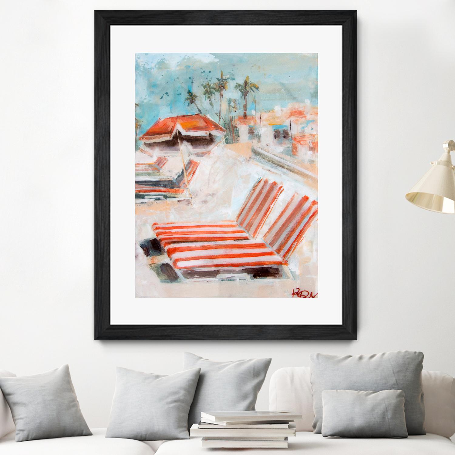 The Lounge by Kym De Los Reyes on GIANT ART - multi coastal, contemporary, landscapes, beaches, palm trees, tropical