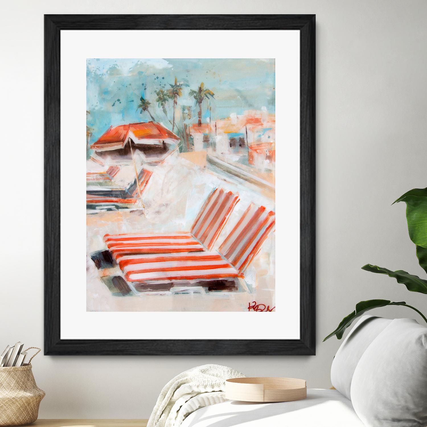 The Lounge by Kym De Los Reyes on GIANT ART - multi coastal, contemporary, landscapes, beaches, palm trees, tropical