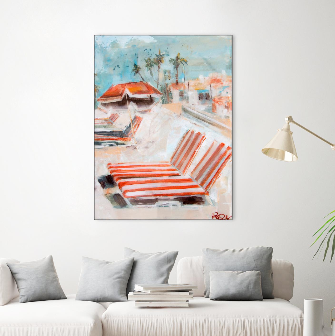 The Lounge by Kym De Los Reyes on GIANT ART - multi coastal, contemporary, landscapes, beaches, palm trees, tropical