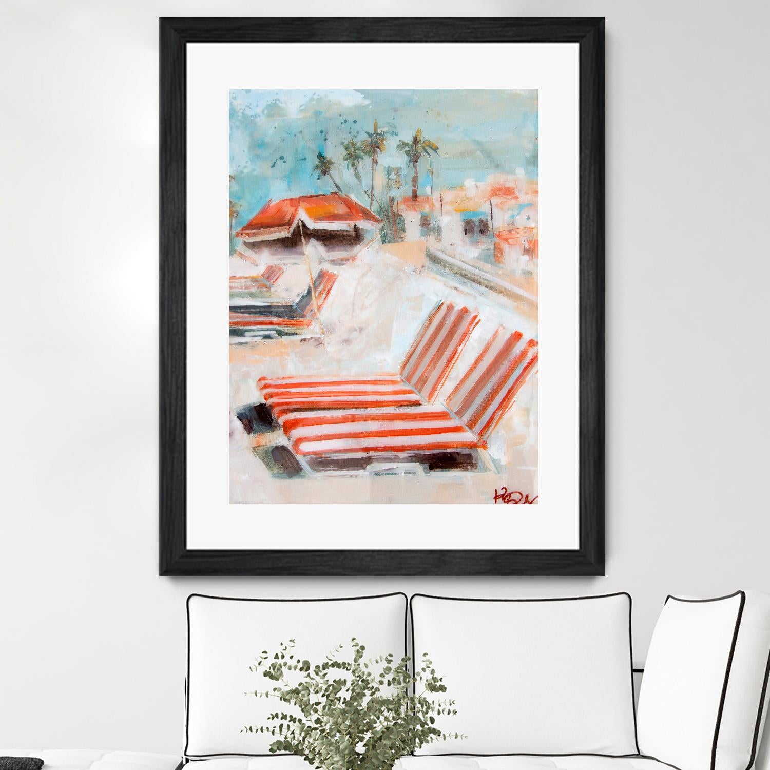 The Lounge by Kym De Los Reyes on GIANT ART - multi coastal, contemporary, landscapes, beaches, palm trees, tropical