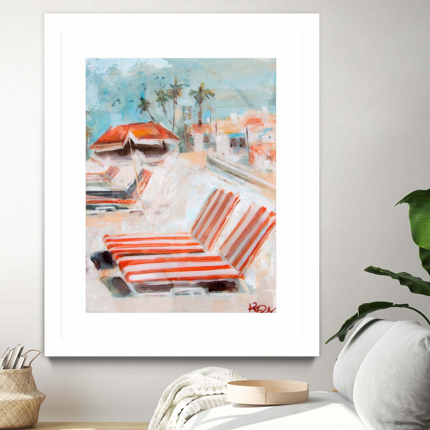 The Lounge by Kym De Los Reyes on GIANT ART - multi coastal, contemporary, landscapes, beaches, palm trees, tropical