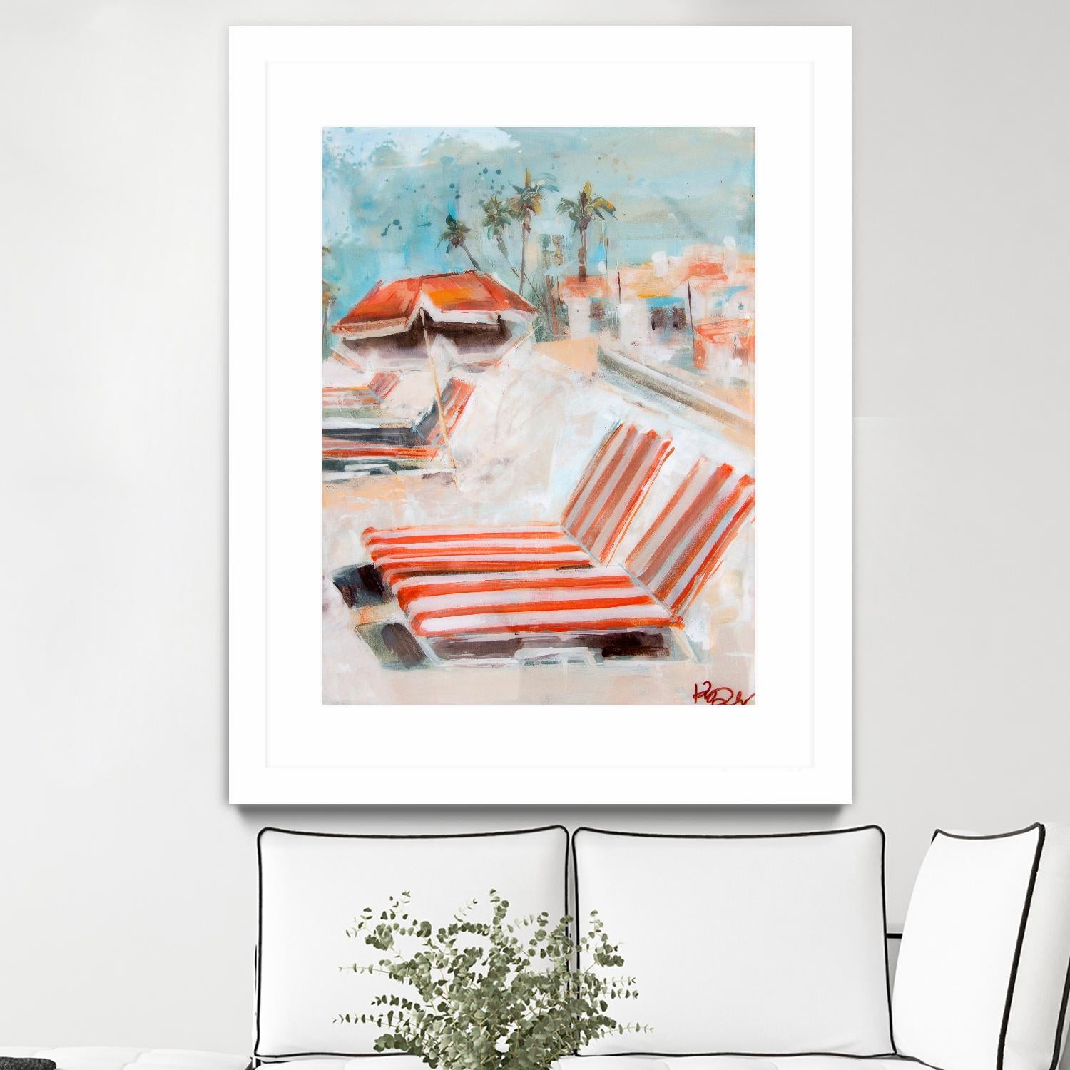 The Lounge by Kym De Los Reyes on GIANT ART - multi coastal, contemporary, landscapes, beaches, palm trees, tropical