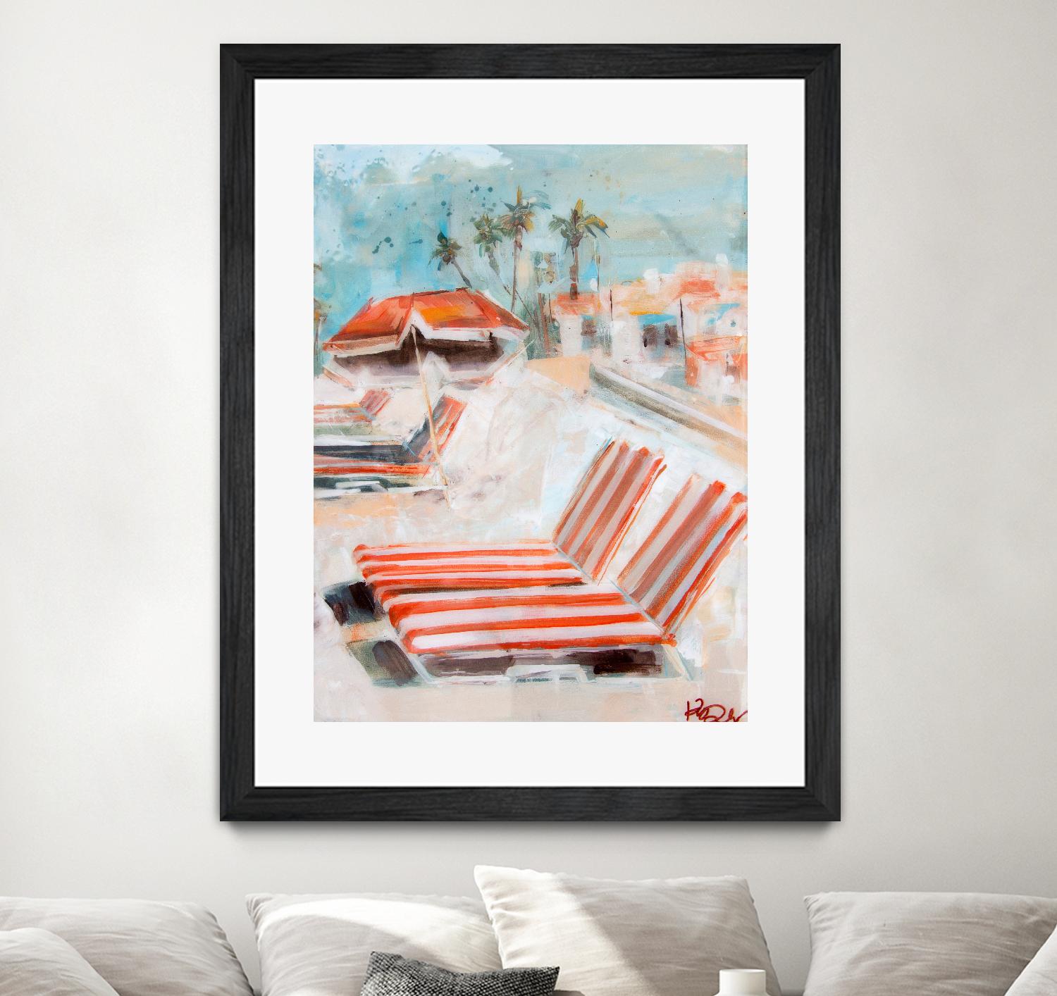 The Lounge by Kym De Los Reyes on GIANT ART - multi coastal, contemporary, landscapes, beaches, palm trees, tropical