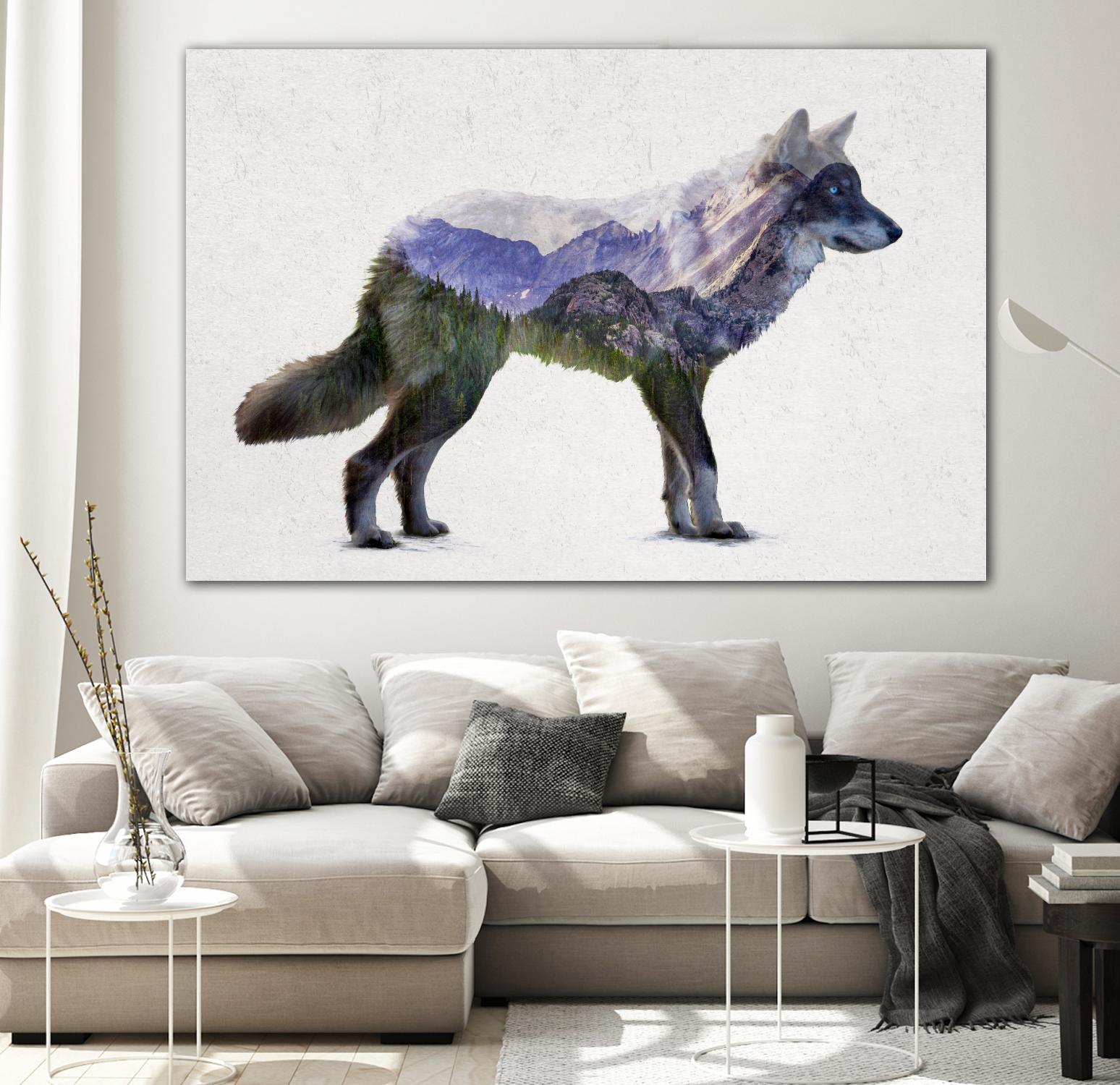 Rocky Mountain Grey Wolf by Davies Babies on GIANT ART - white animals