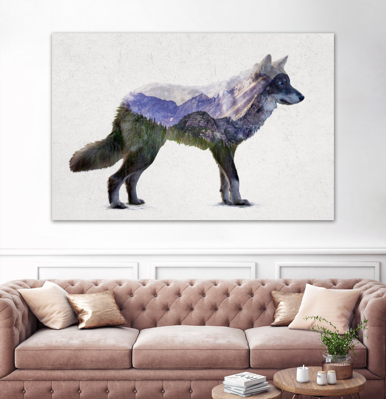 Rocky Mountain Grey Wolf by Davies Babies on GIANT ART - white animals