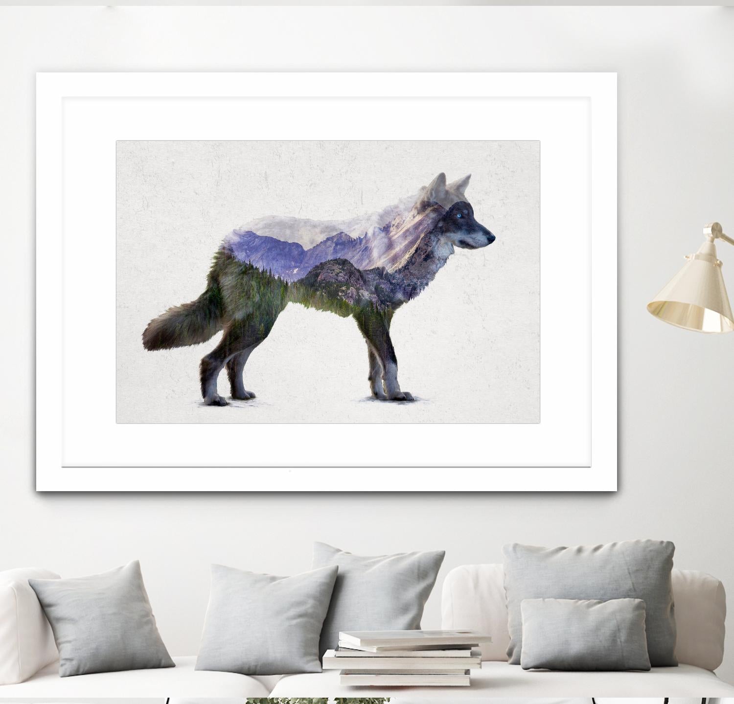Rocky Mountain Grey Wolf by Davies Babies on GIANT ART - white animals