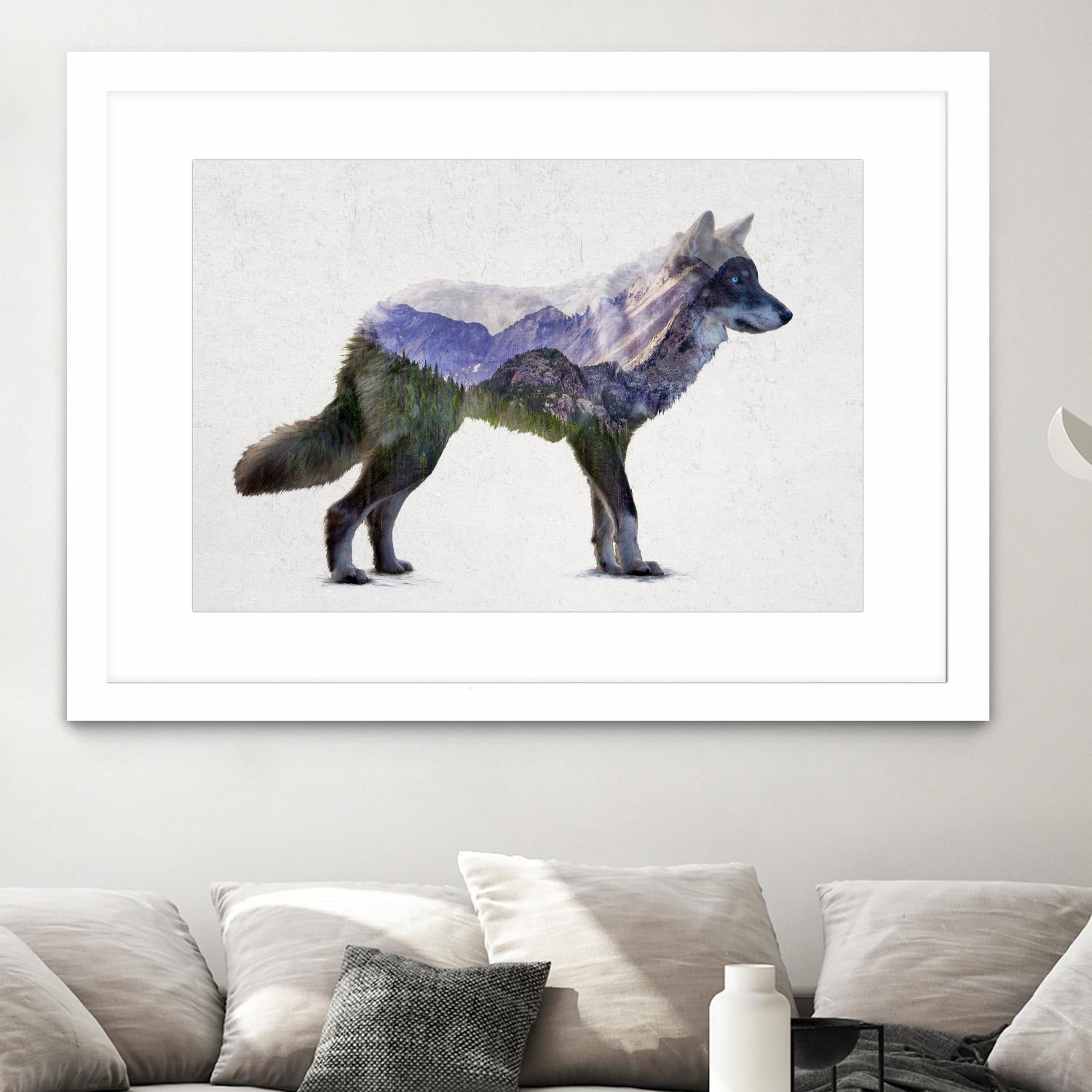 Rocky Mountain Grey Wolf by Davies Babies on GIANT ART - white animals