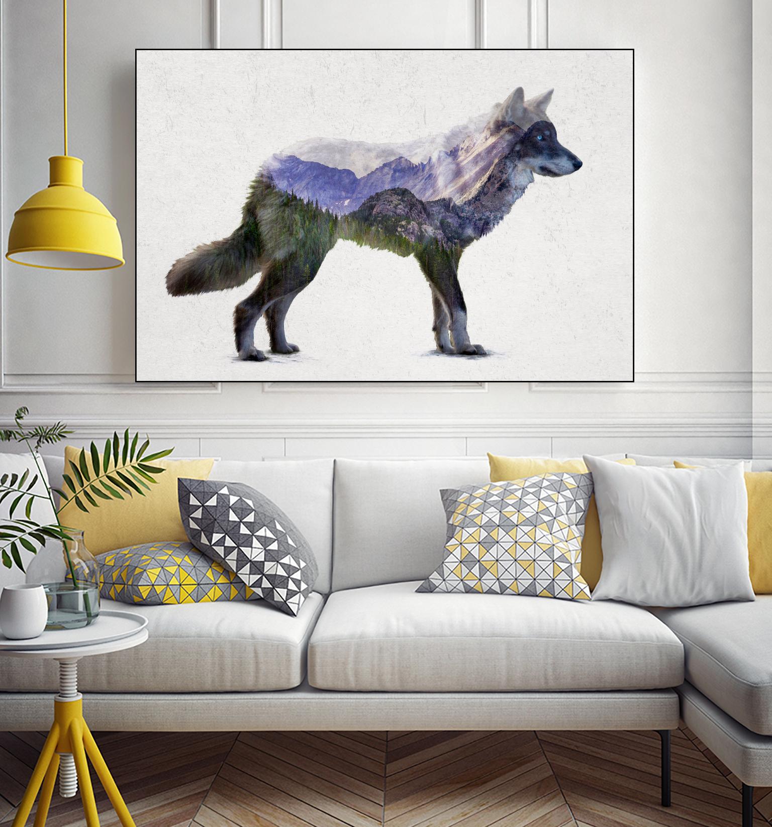 Rocky Mountain Grey Wolf by Davies Babies on GIANT ART - white animals