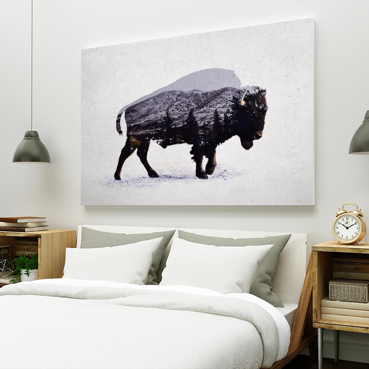 The American Bison by Davies Babies on GIANT ART - white animals