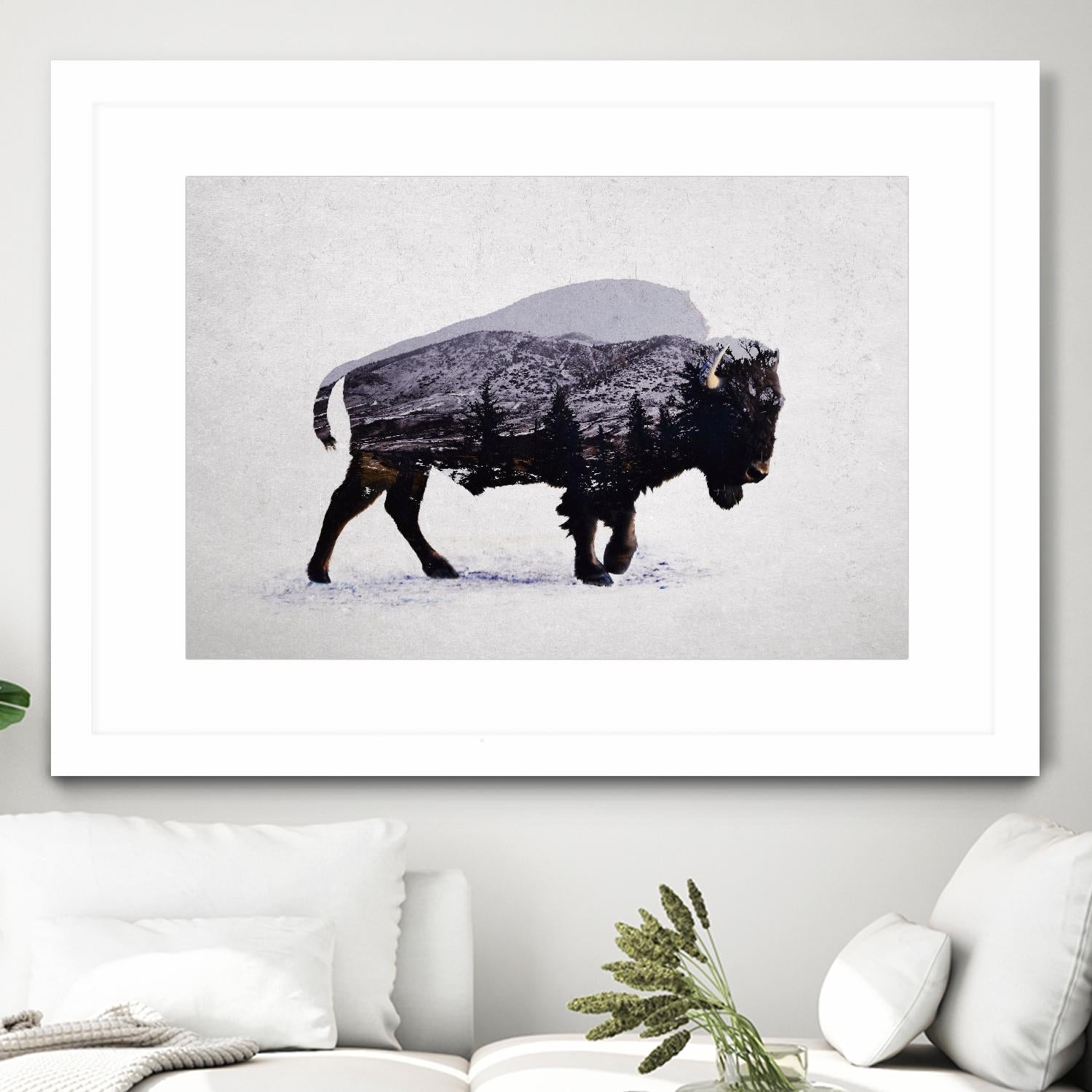 The American Bison by Davies Babies on GIANT ART - white animals