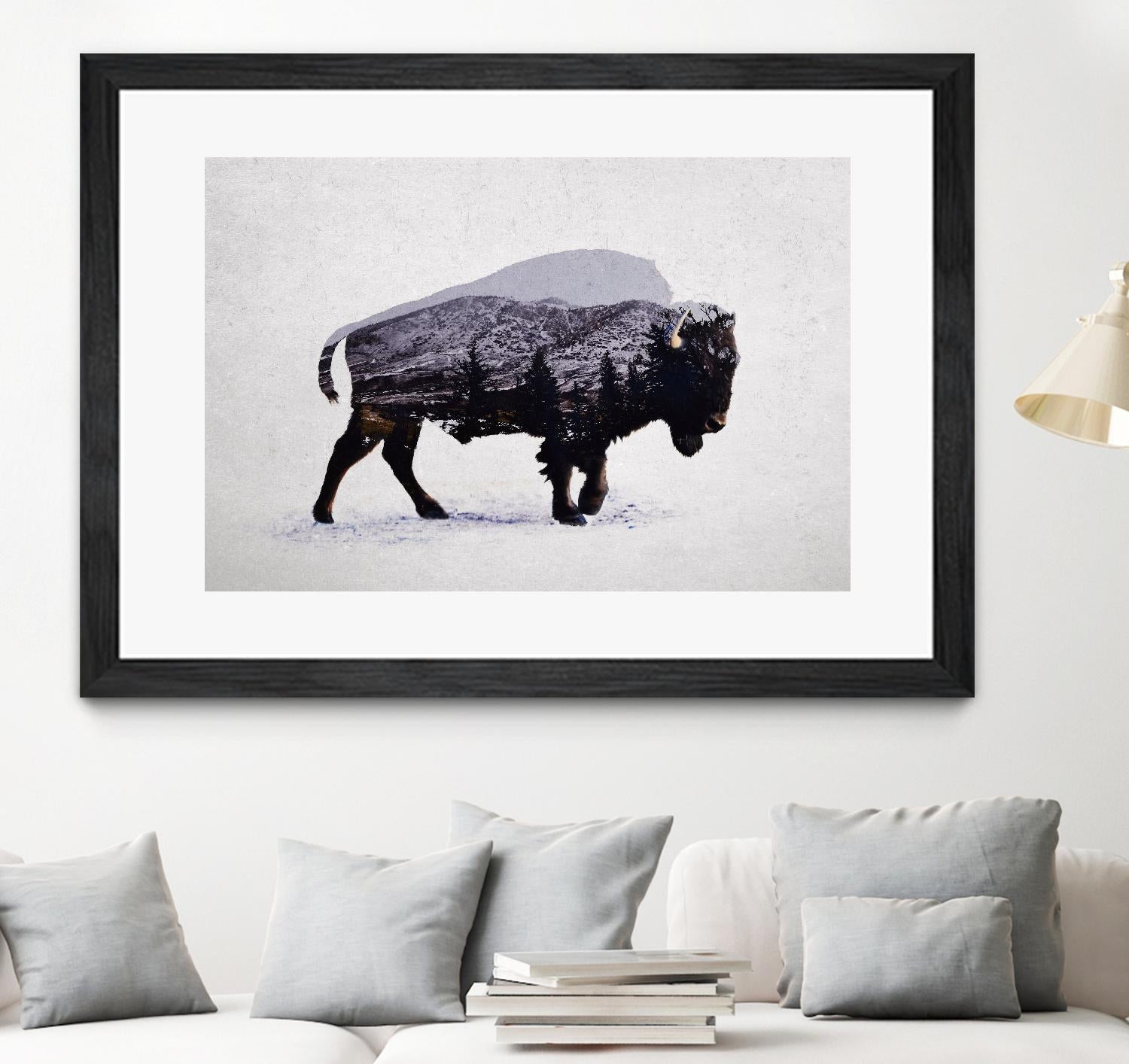 The American Bison by Davies Babies on GIANT ART - white animals