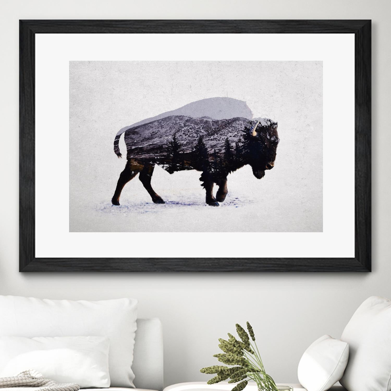The American Bison by Davies Babies on GIANT ART - white animals