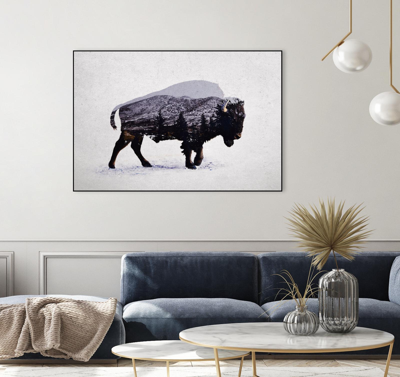 The American Bison by Davies Babies on GIANT ART - white animals