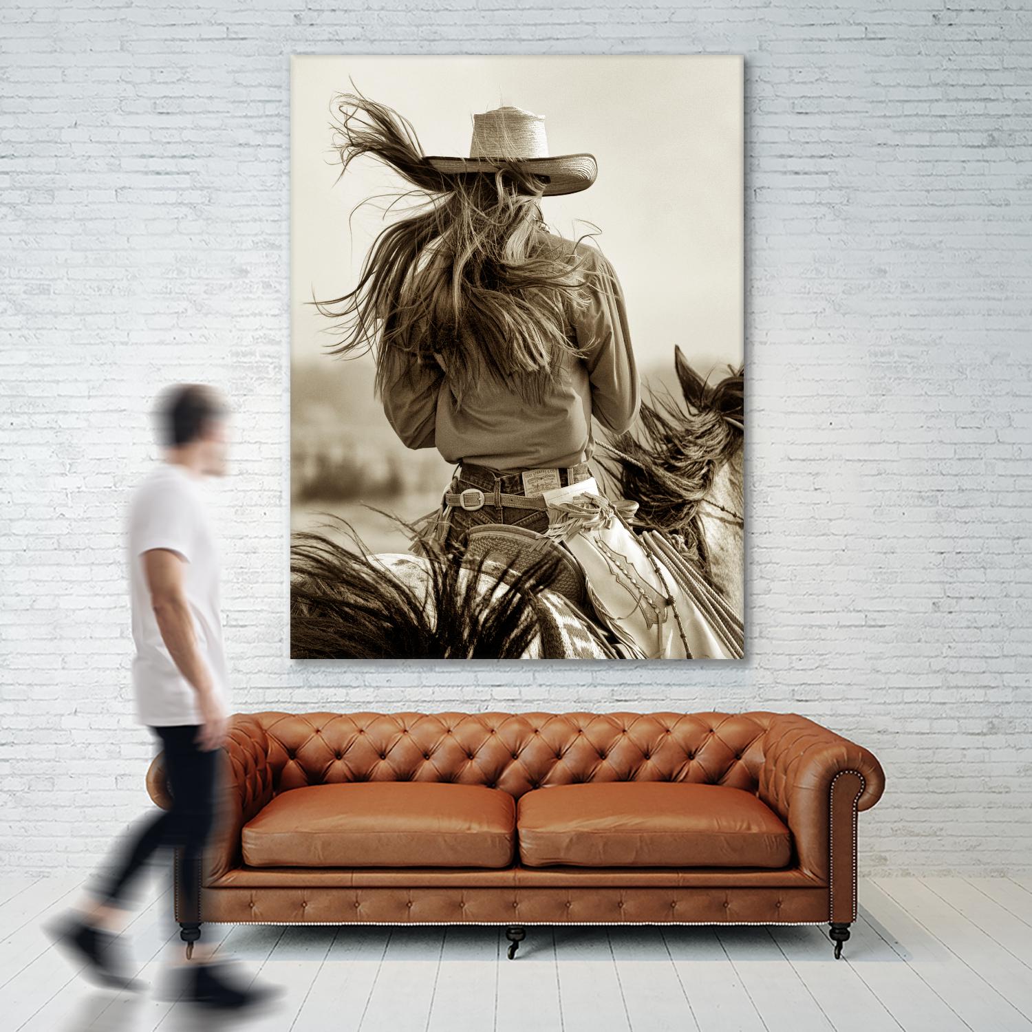 Cowgirl by Lisa Dearing on GIANT ART - beige country look