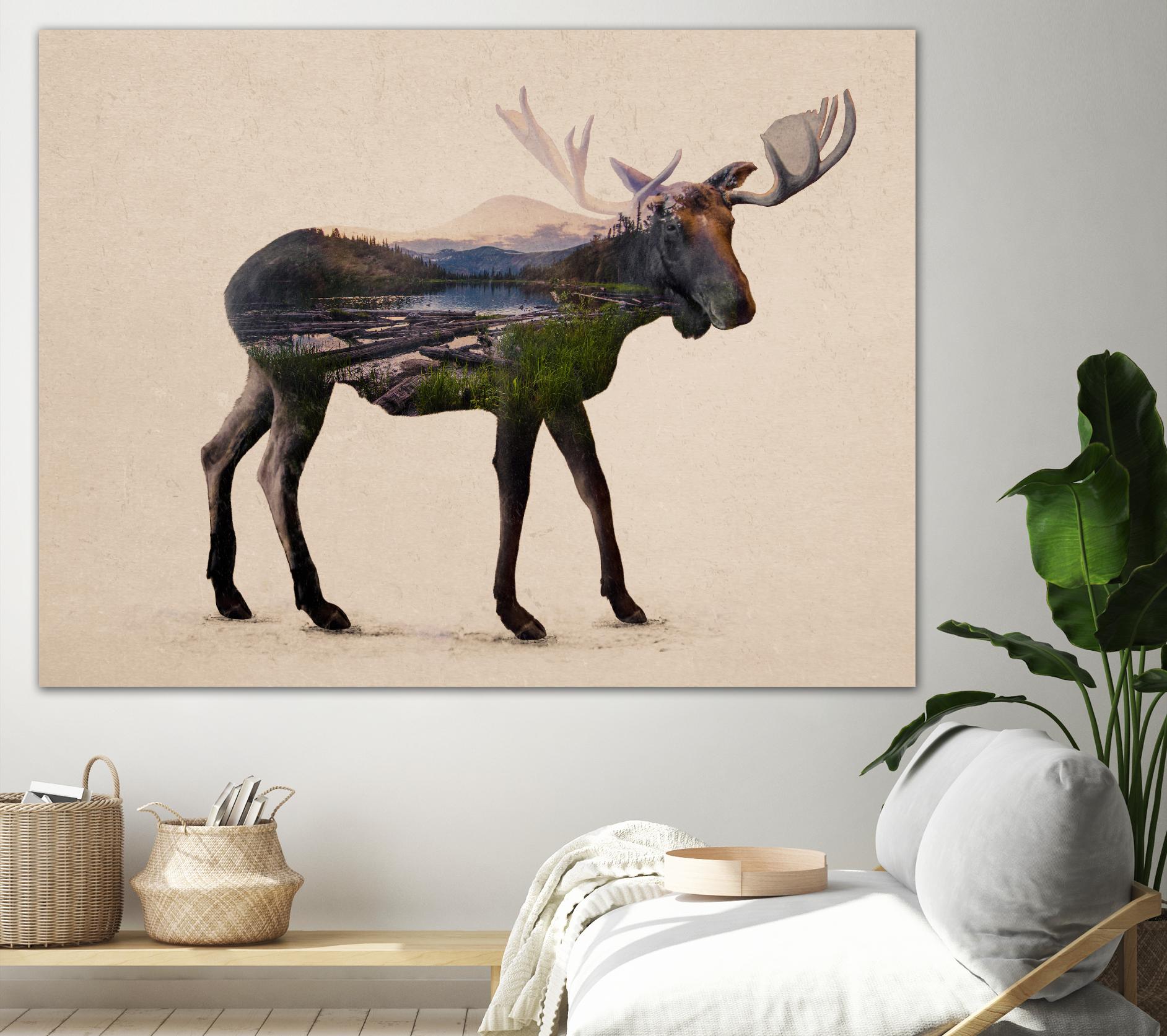 The Alaskan Bull Moose by Davies Babies on GIANT ART - multicolor animals; contemporary