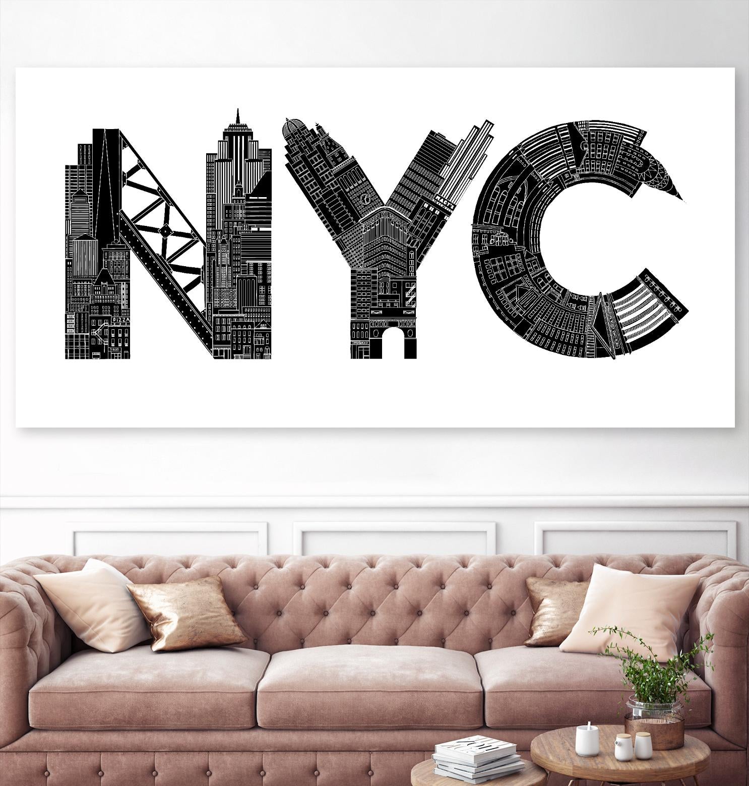 NYC by Robert Farkas on GIANT ART - white city scene