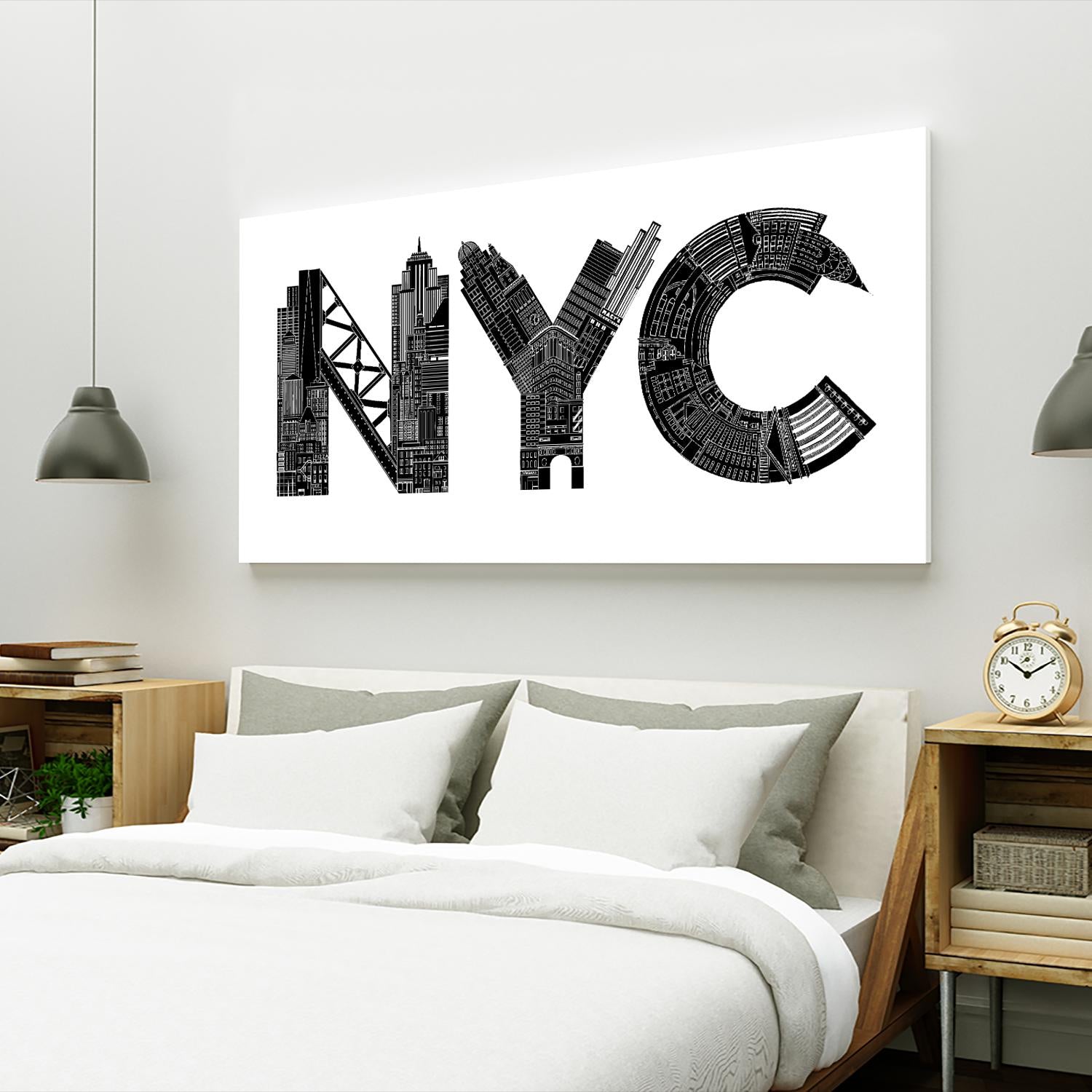 NYC by Robert Farkas on GIANT ART - white city scene