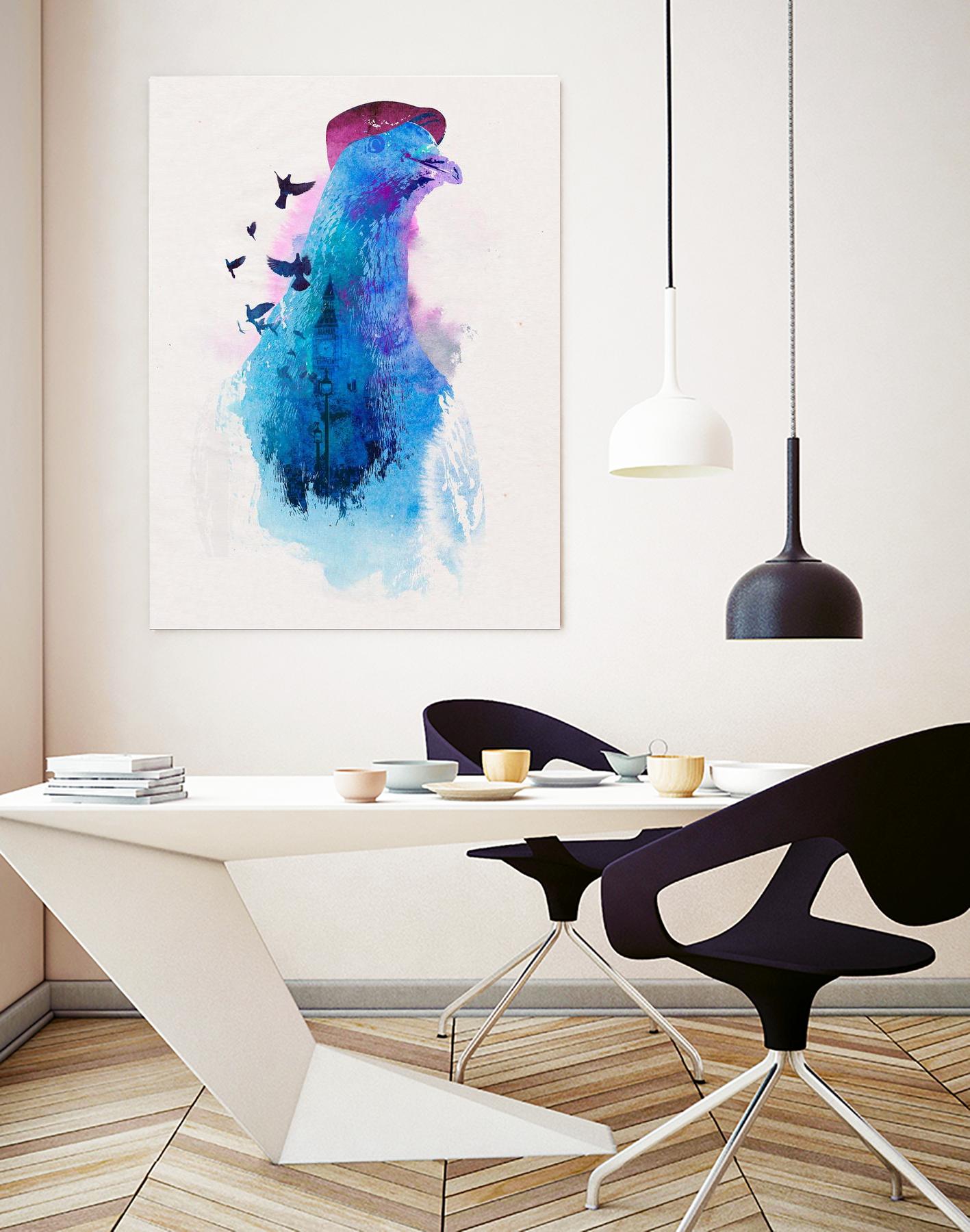 Everybody Flies to London by Robert Farkas on GIANT ART - pink animals