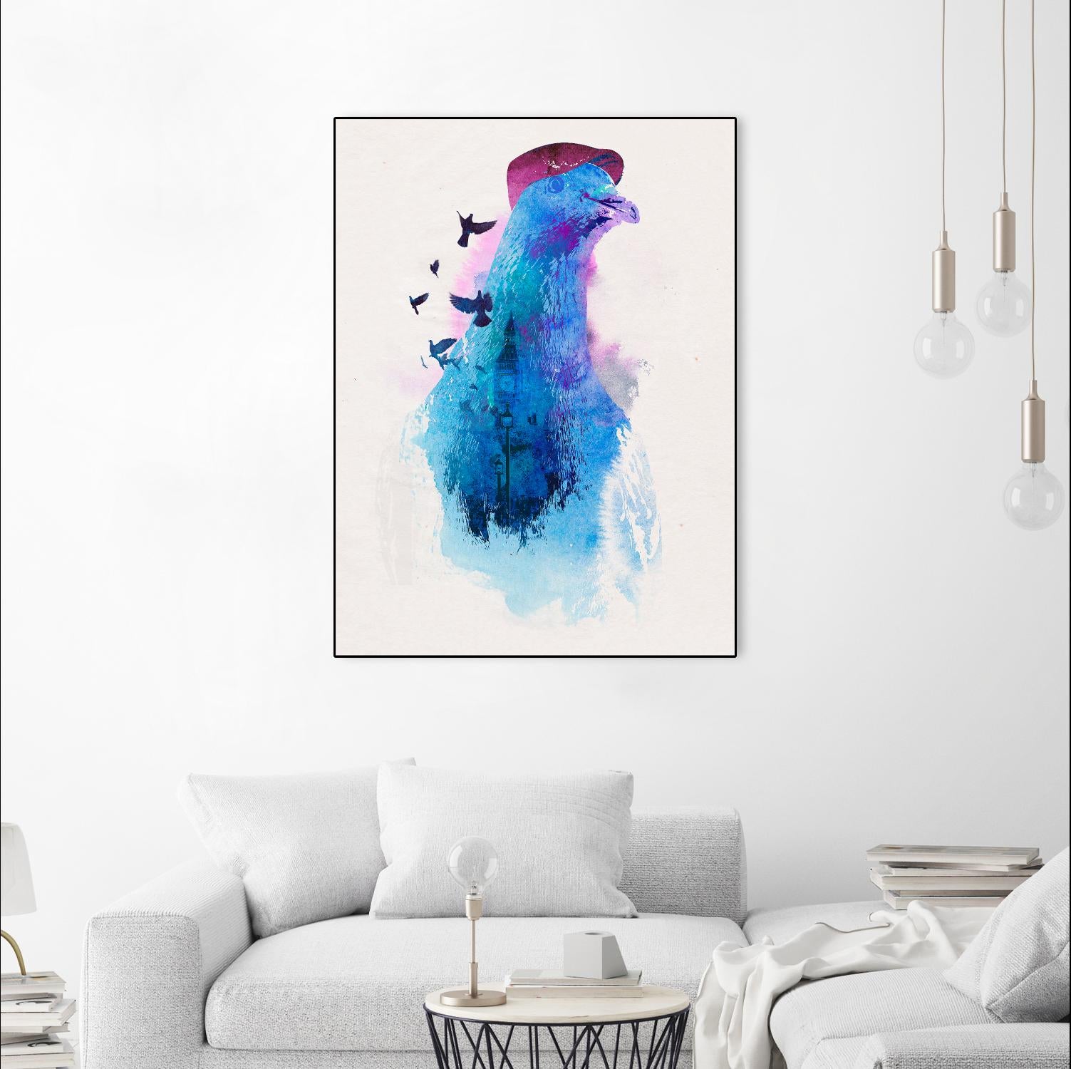 Everybody Flies to London by Robert Farkas on GIANT ART - pink animals