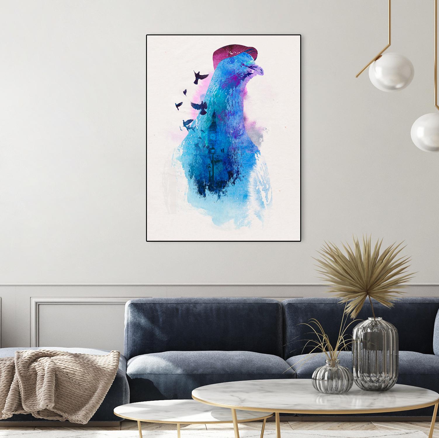 Everybody Flies to London by Robert Farkas on GIANT ART - pink animals