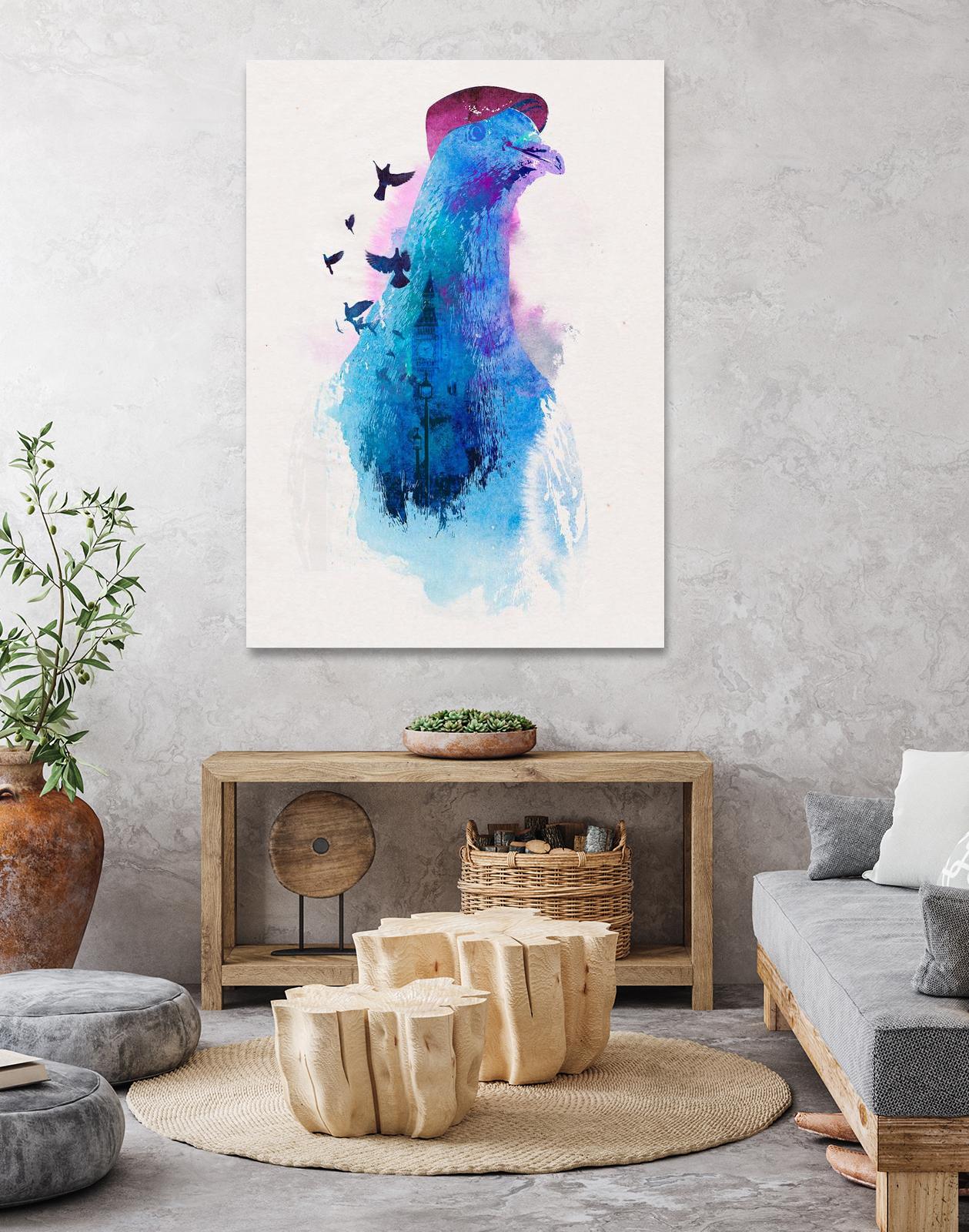 Everybody Flies to London by Robert Farkas on GIANT ART - pink animals