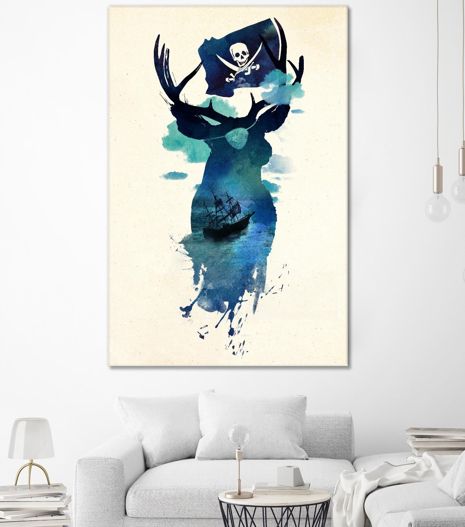 Captain Hook by Robert Farkas on GIANT ART - beige city scene