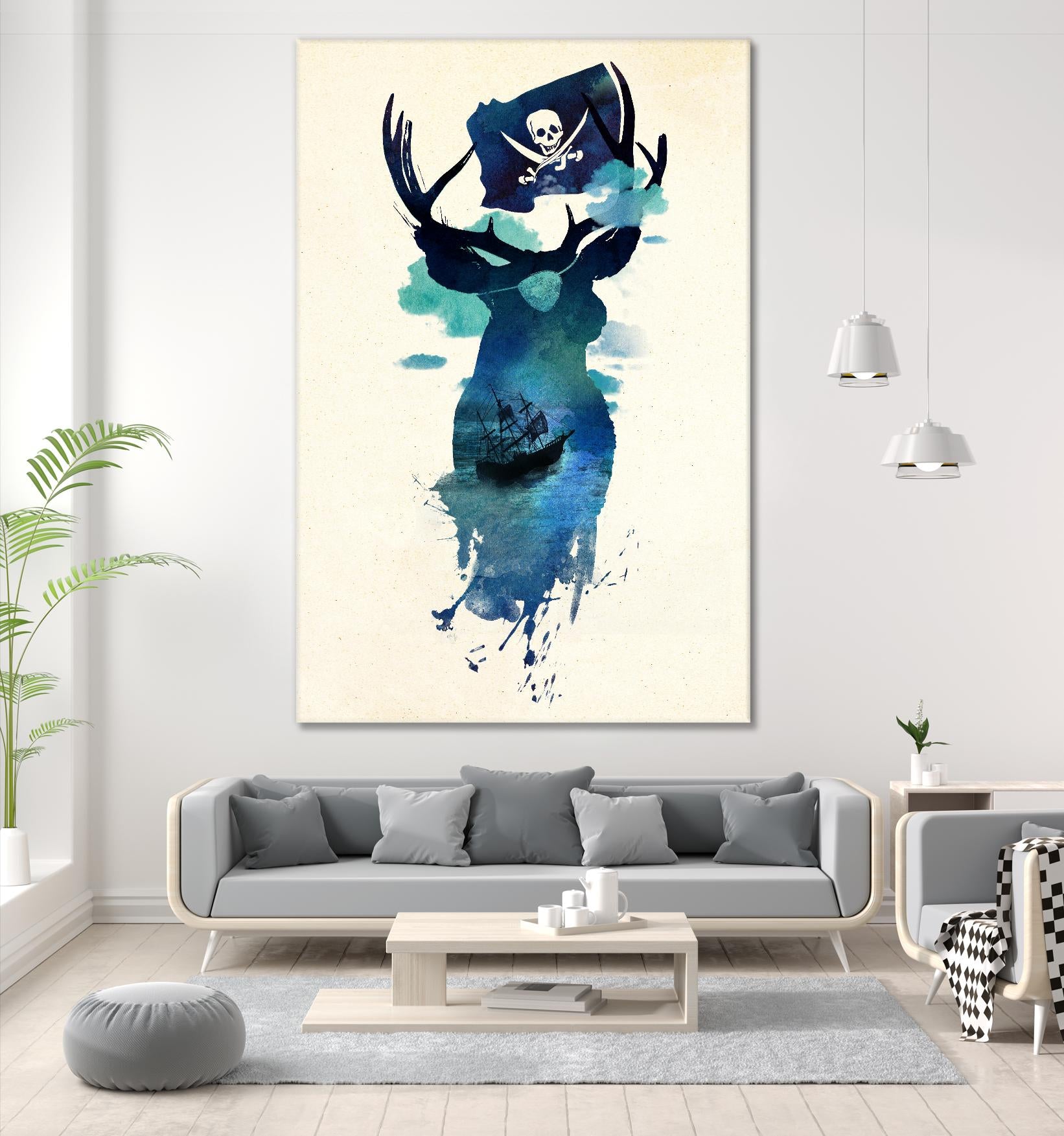 Captain Hook by Robert Farkas on GIANT ART - beige city scene